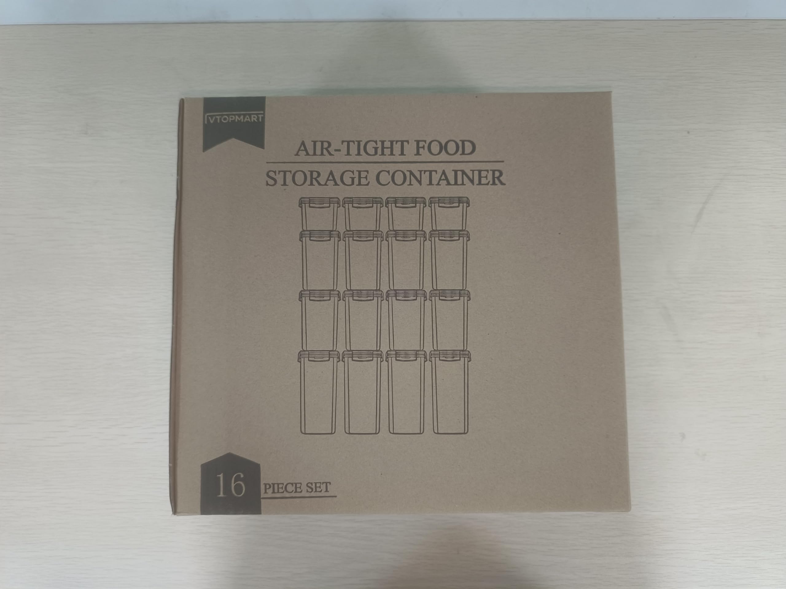 Vtopmart 16-Piece Airtight Food Storage Containers Set - BPA-Free Plastic Kitchen Organizers for Flour, Sugar, Pasta & Dry Goods - Includes 24 Labels (Black) | Perfect for Pantry Organization, Meal Prep & Bulk Food Storage