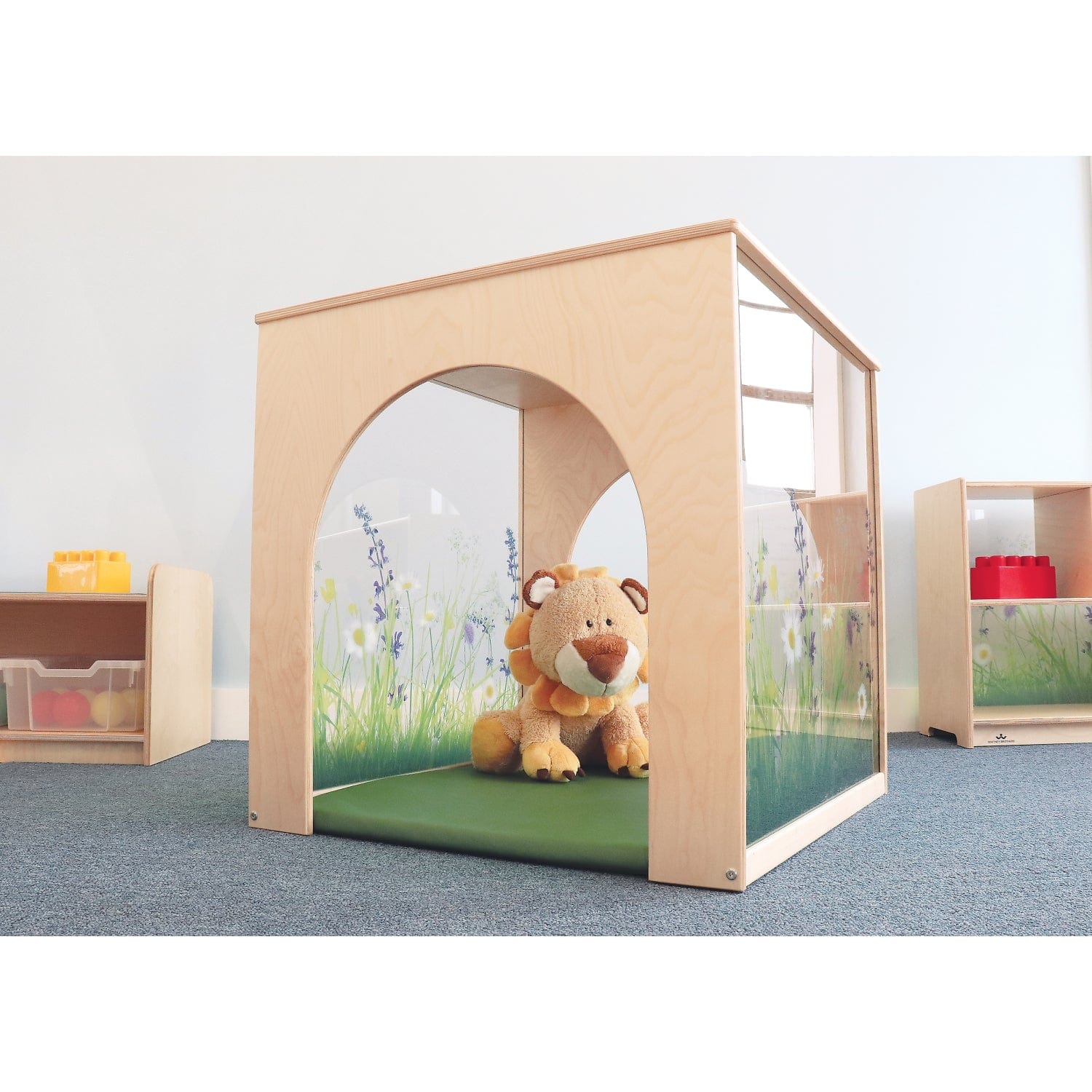 Nature View Playhouse Cube and Mat Set - Kids Indoor Play Tent with Soft Foam Mat for Toddlers - Perfect for Playrooms, Bedrooms & Daycare Centers