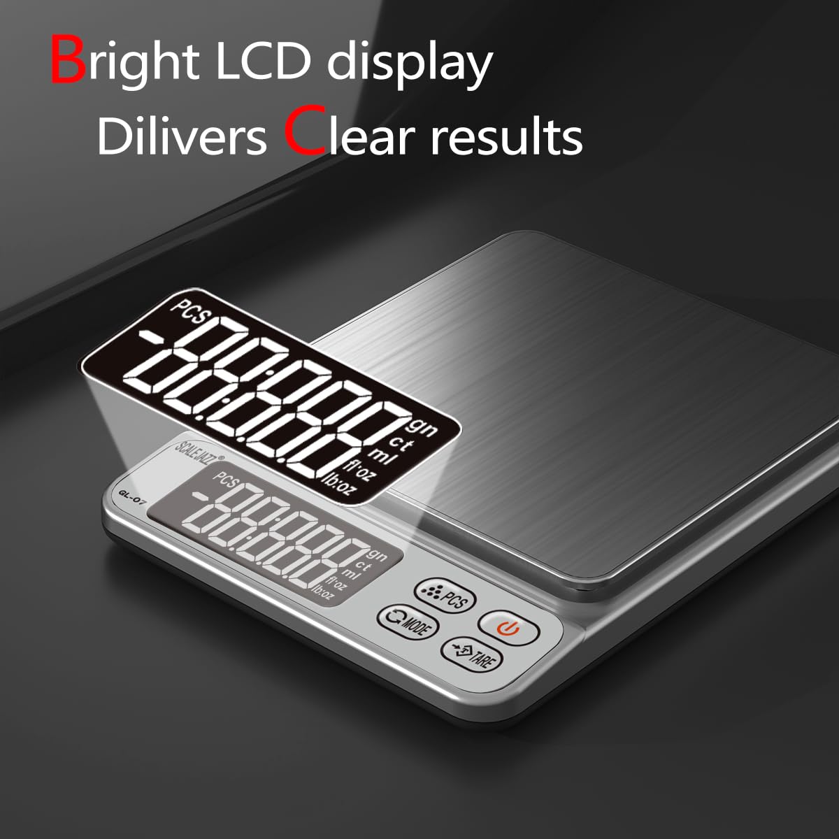 Mini Digital Kitchen Scale - 6.6lb Capacity, Precise Grams & Ounces Measurement for Cooking, Baking & Food Portioning | LCD Display, Tare Function, Auto-Off | Perfect for Home Kitchen, Coffee Brewing & Jewelry Weighing