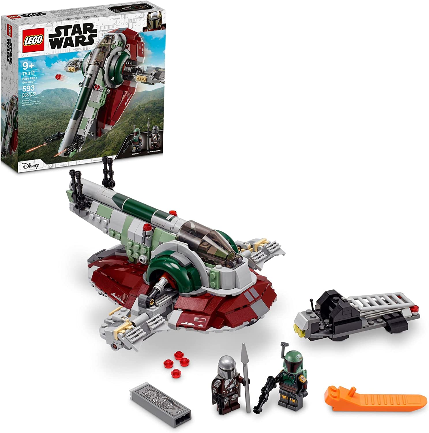 LEGO Star Wars Boba Fett's Starship 75312 Building Kit - 1,007 Pieces, Collectible Model for Adults & Kids - Perfect for Star Wars Fans, Display & Play - Build Your Own Mandalorian Bounty Hunter Ship