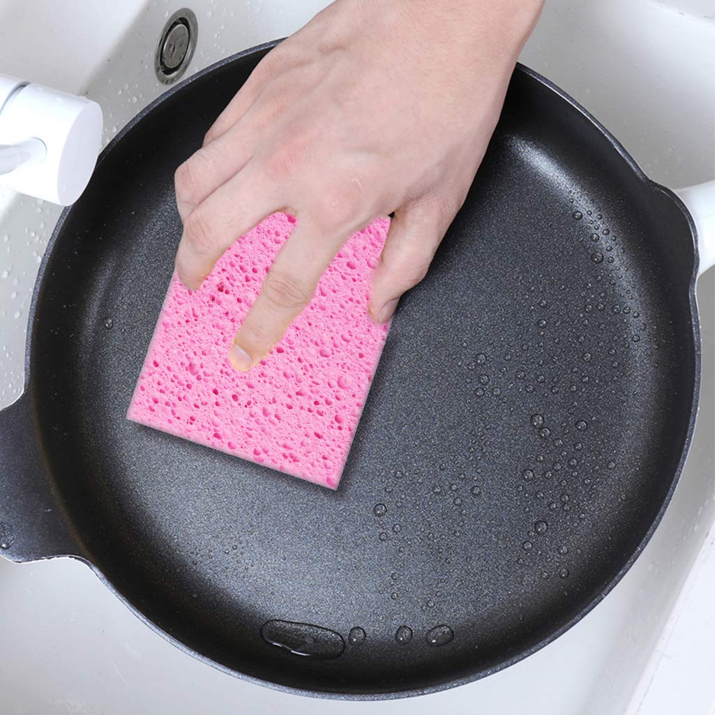 Yookat 30-Pack Non-Scratch Kitchen Sponges | Heavy Duty Dishwashing & Cleaning Sponges | Eco-Friendly Natural Colored Sponges for Kitchen, Bathroom & Household Cleaning | Perfect for Dishes, Countertops & Appliances