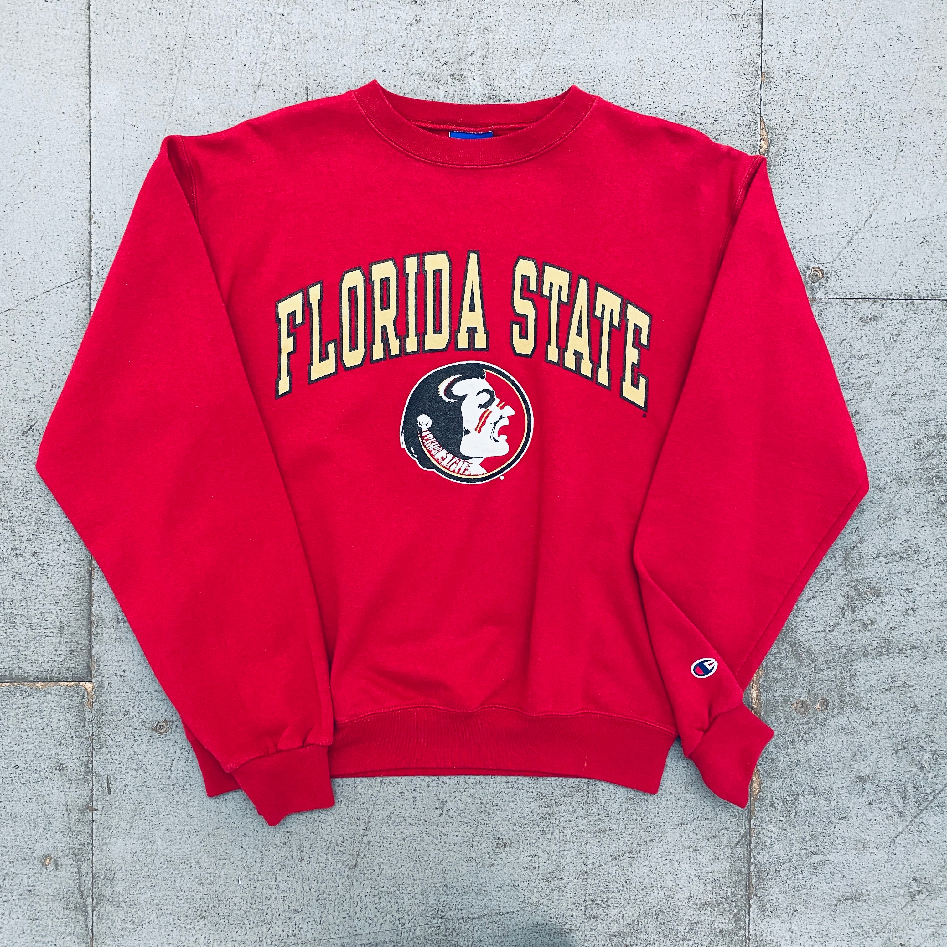 Florida State Seminoles 1990s Vintage Champion Spellout Sweatshirt (Size S) - Retro College Football Fan Gear for Game Day & Casual Wear