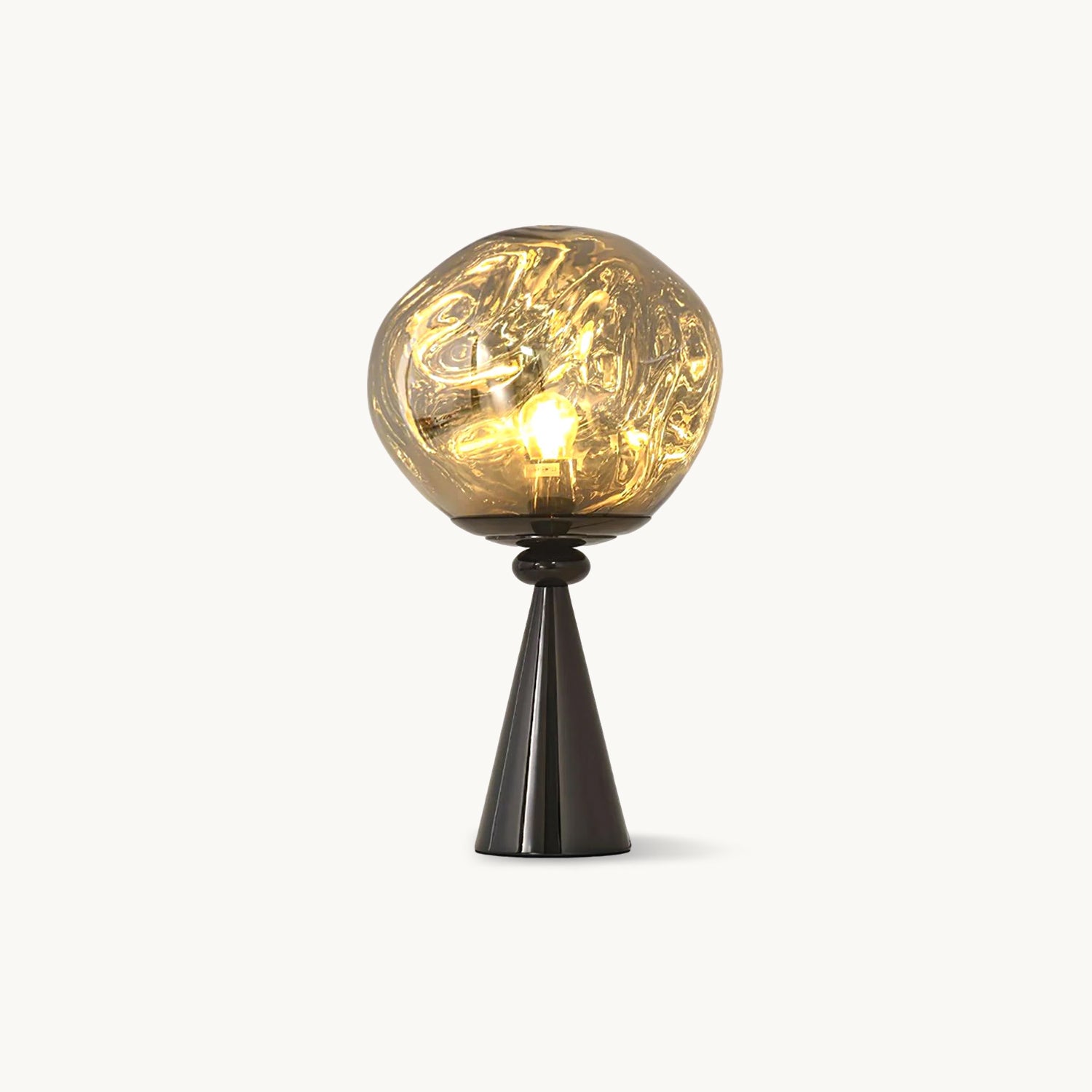 Lava Gold Table Lamp - Modern LED Nightstand Light with USB Port, Touch Control & Adjustable Brightness for Bedroom, Living Room, or Office Decor