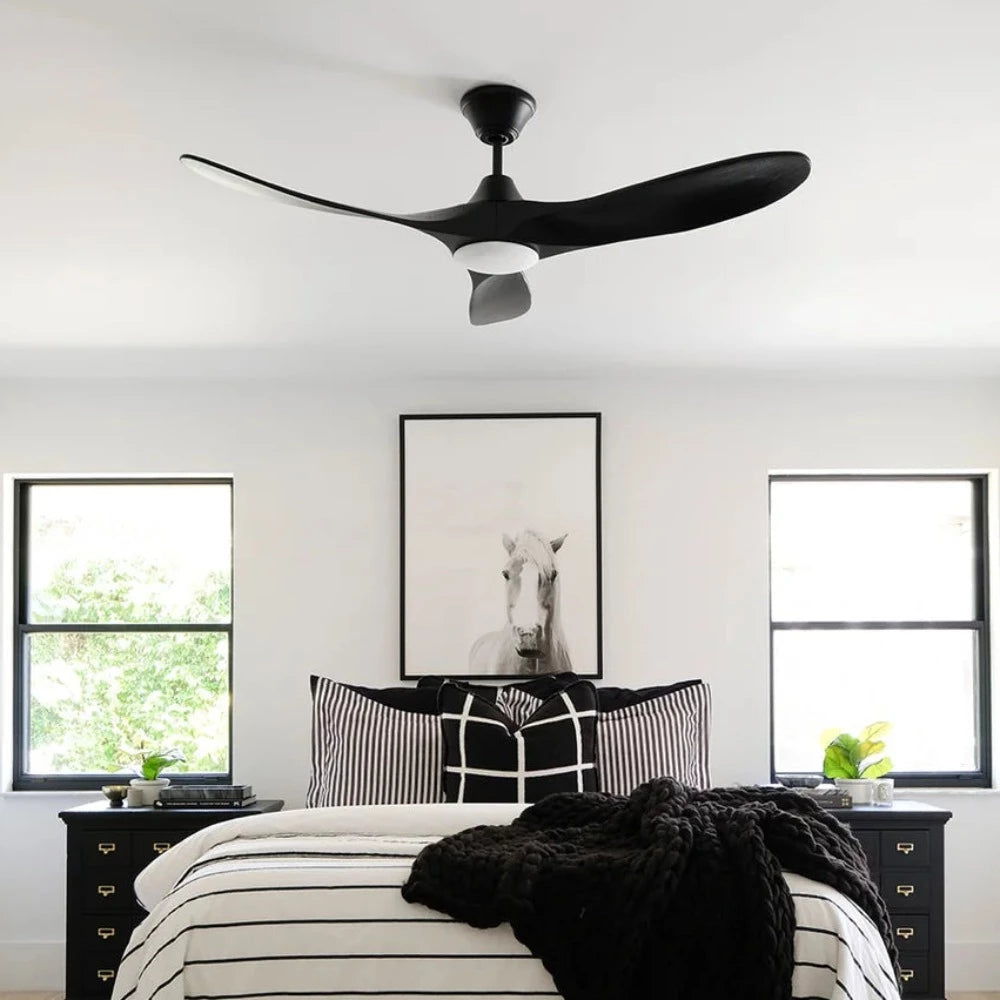 Maverick LED Ceiling Fan with Remote Control, 52 Inch Modern Smart Ceiling Fan with Light, Quiet Reversible Motor, Energy Efficient - Perfect for Living Room, Bedroom, and Office Spaces