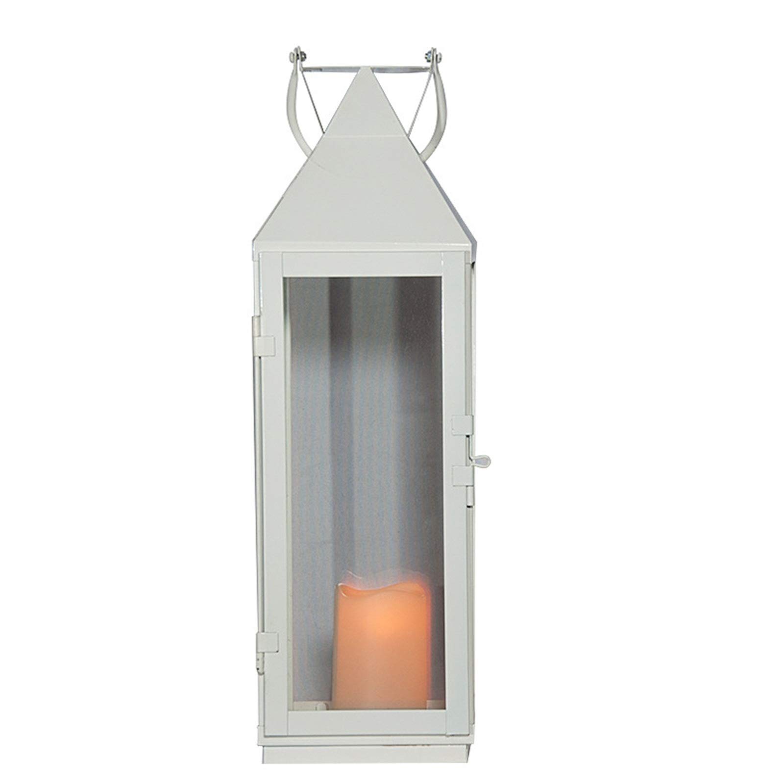 Vintage Solar LED Lantern - Portable Metal Windproof Outdoor Lighting for Garden, Balcony, Patio - Distressed Handicraft Decoration for Weddings, Parties & Camping (17x18x55.5cm, Antique Bronze) - Perfect for Romantic Ambiance & Nighttime Outdoor Decor