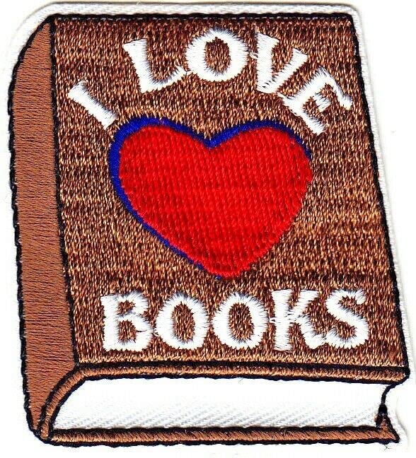 I Love Books Iron On Patch - Embroidered Reading Book Patch for Backpacks, Jackets & DIY Crafts - Perfect for School, Book Lovers & Gifts