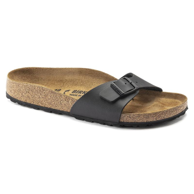Women's Madrid Birko Flor Black Sandals - Comfortable & Stylish Slip-On Shoes for Casual Wear, Walking, and Travel