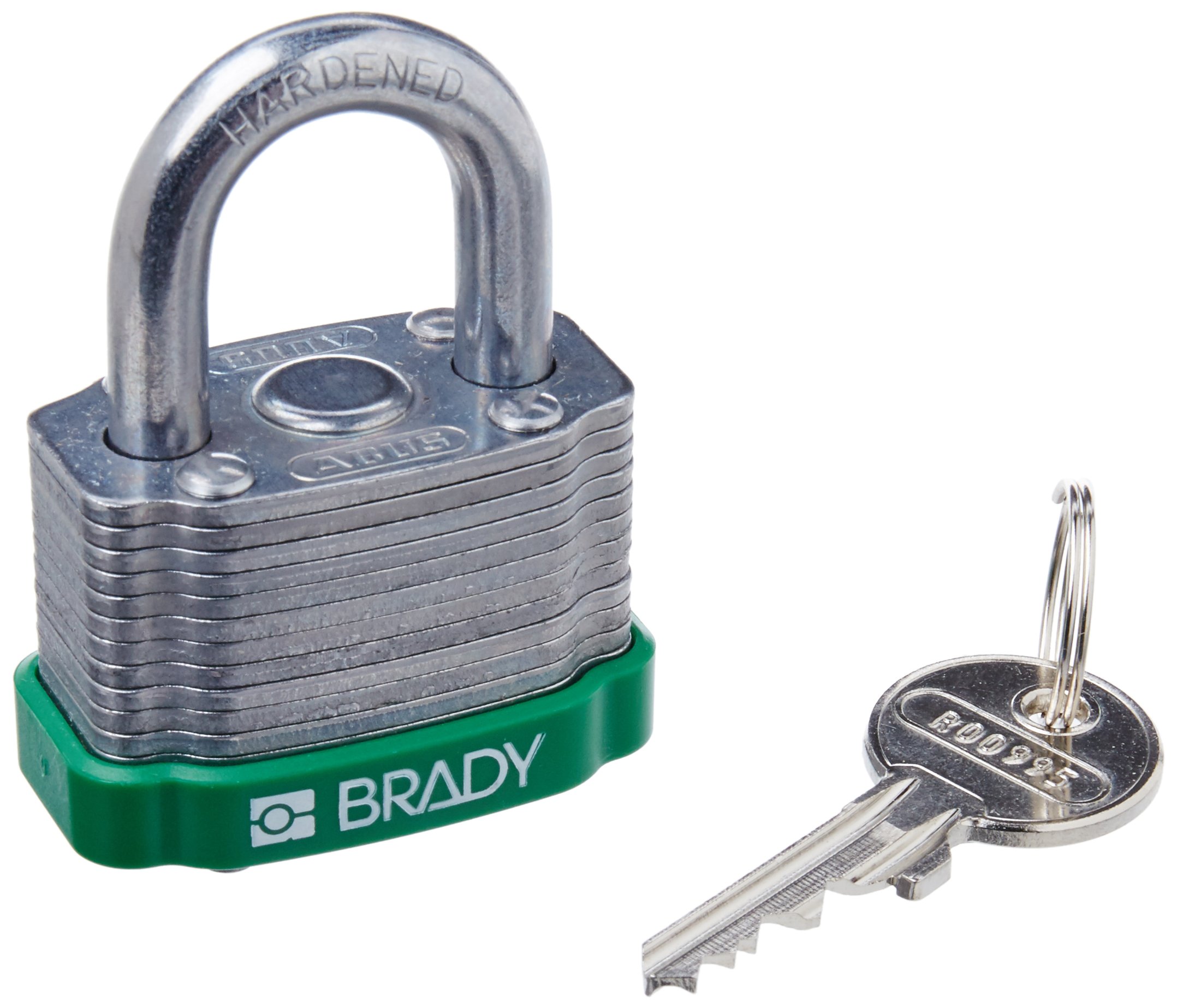 Brady 143128 Green Key Retaining Steel Padlock - 1-1/5