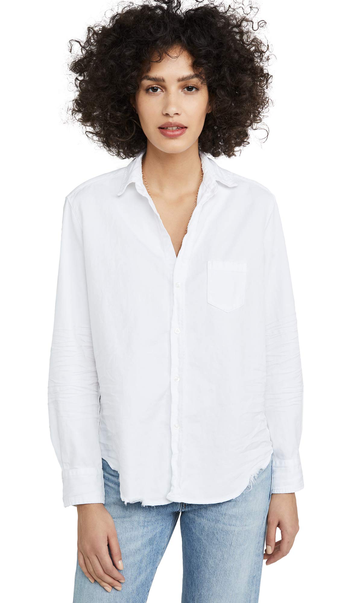 Frank & Eileen Women's Eileen Distressed Denim Shirt - Casual Button Down Top for Everyday Wear, Layering & Outfit Styling