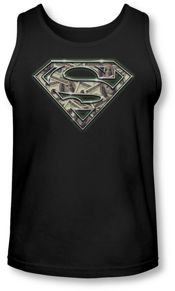 Superman Men's All About The Benjamins Sleeveless Graphic Tank Top - Cool Superhero Gym Workout & Casual Streetwear Shirt