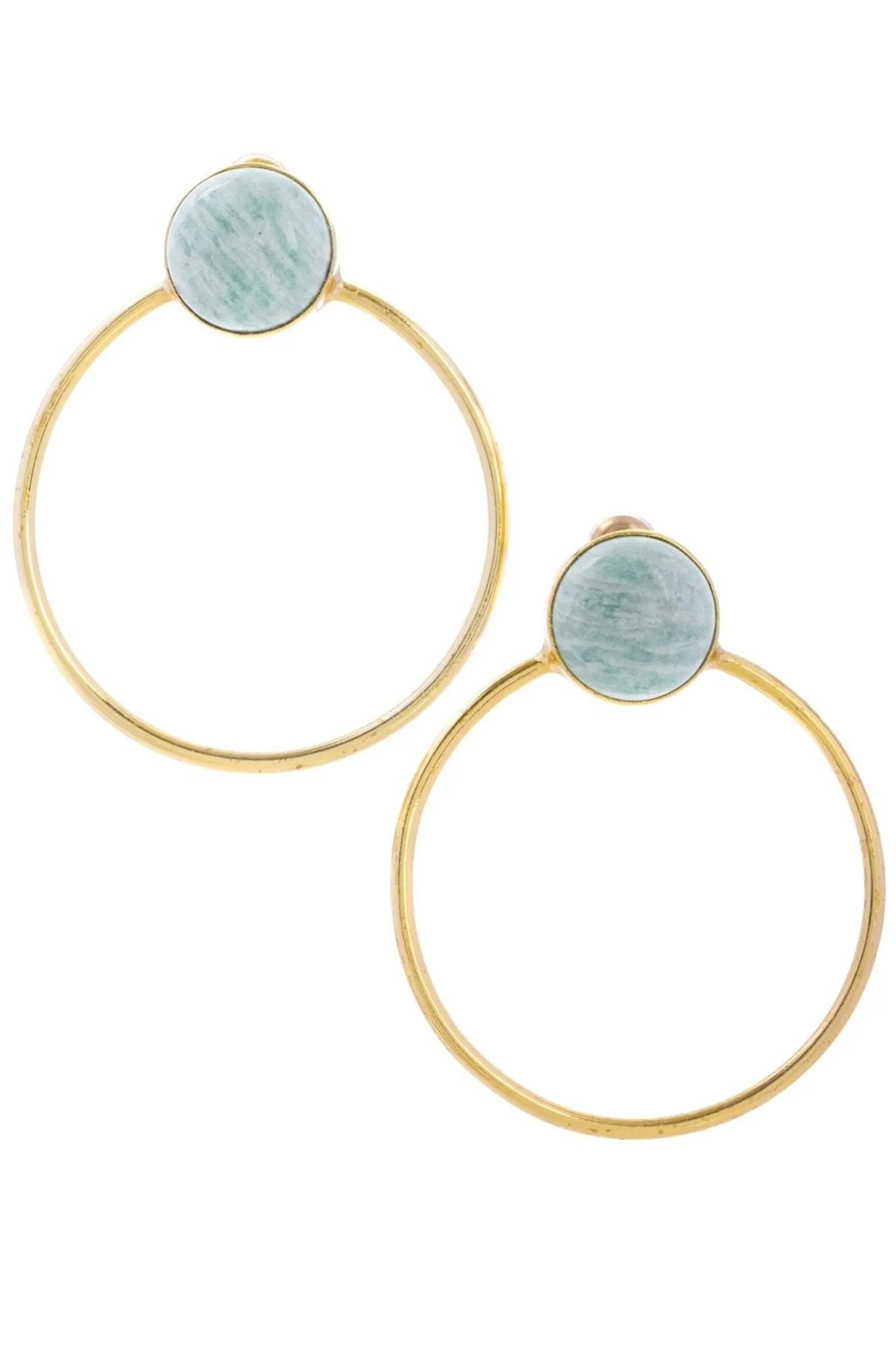 Gemstone Stud Hoop Earrings for Women - Dainty Gold/Silver Hoops with Natural Stones - Perfect for Everyday Wear, Gift Giving & Special Occasions