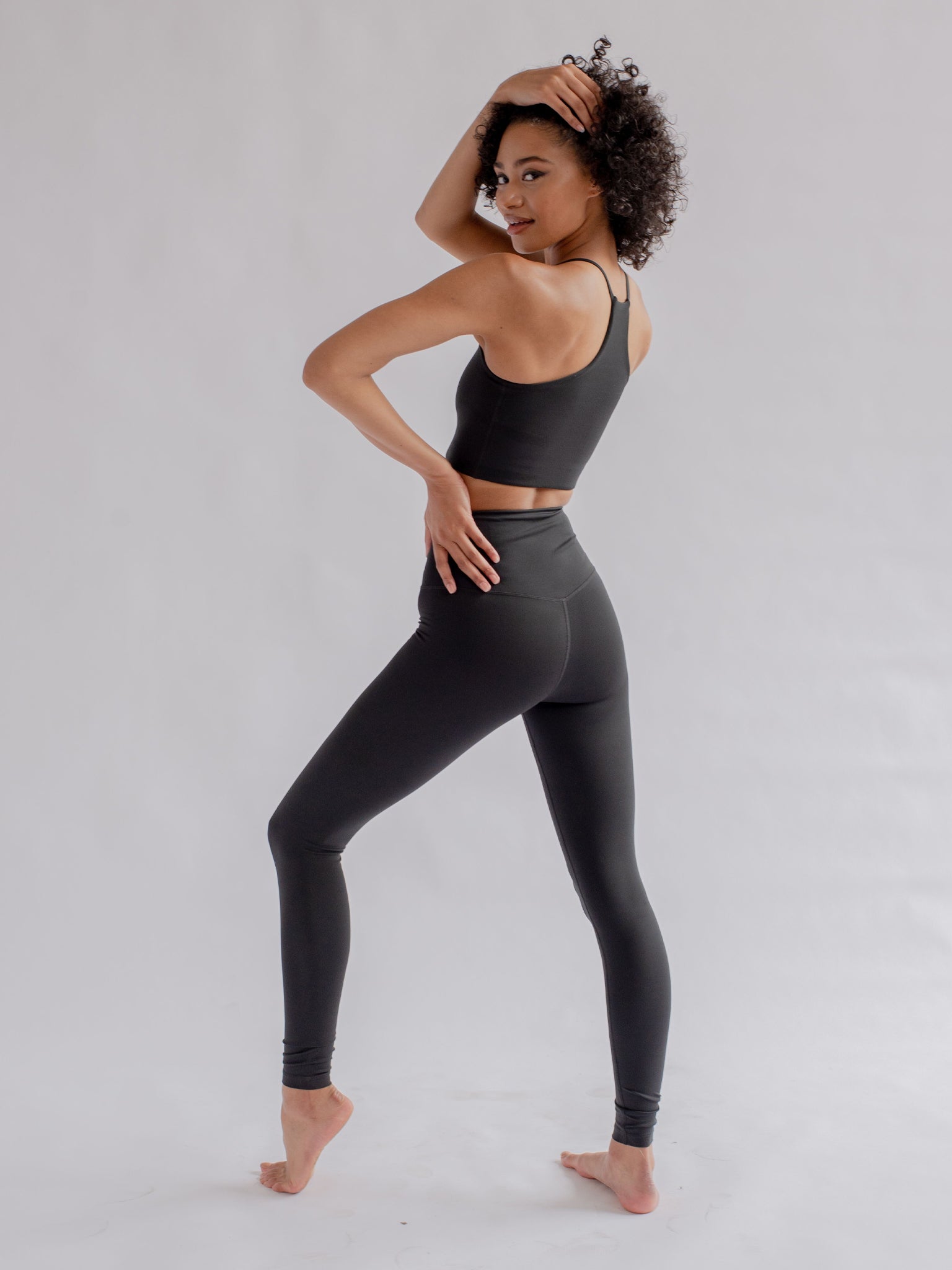Girlfriend Collective Float High Rise Leggings for Women - Black Yoga Pants for Running, Workout & Lounge - Seamless Tummy Control Leggings