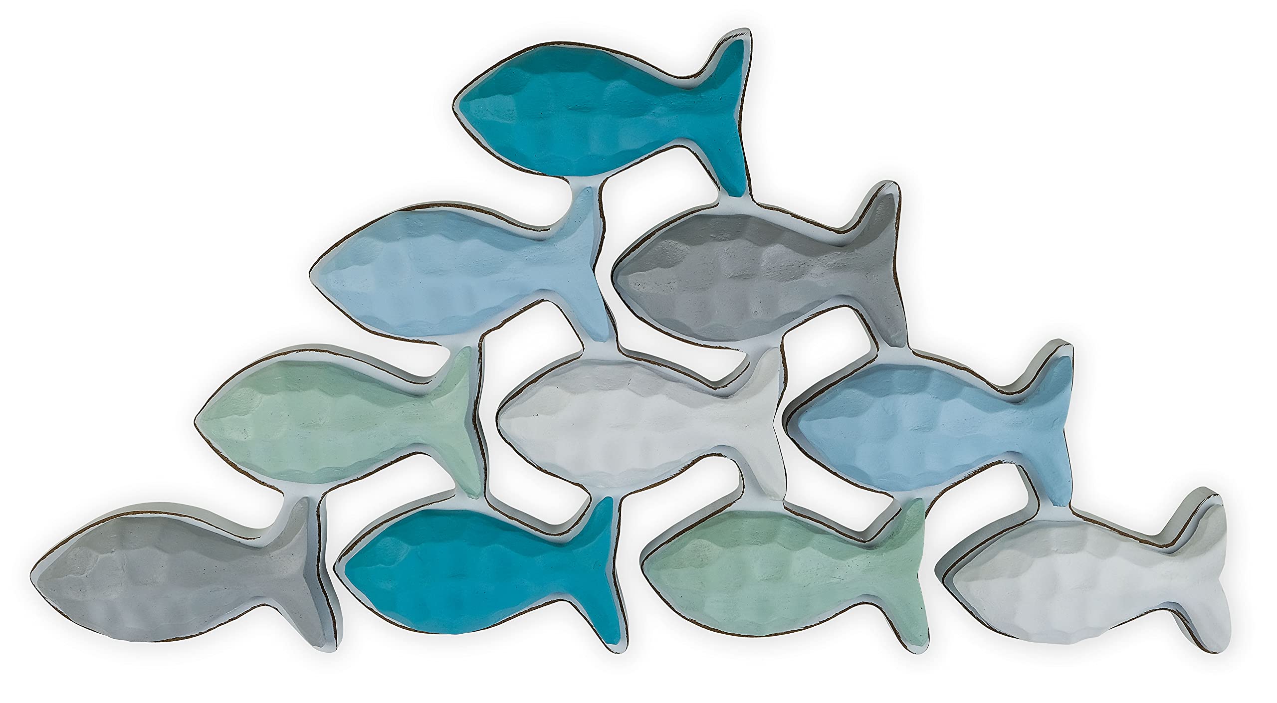 SAILINGSTORY Wooden School of Fish Wall Art - Coastal Beach Bathroom Decor, Nautical Lake House & Ocean Themed Home Accent - Perfect for Bathrooms, Living Rooms, and Beach House Interiors