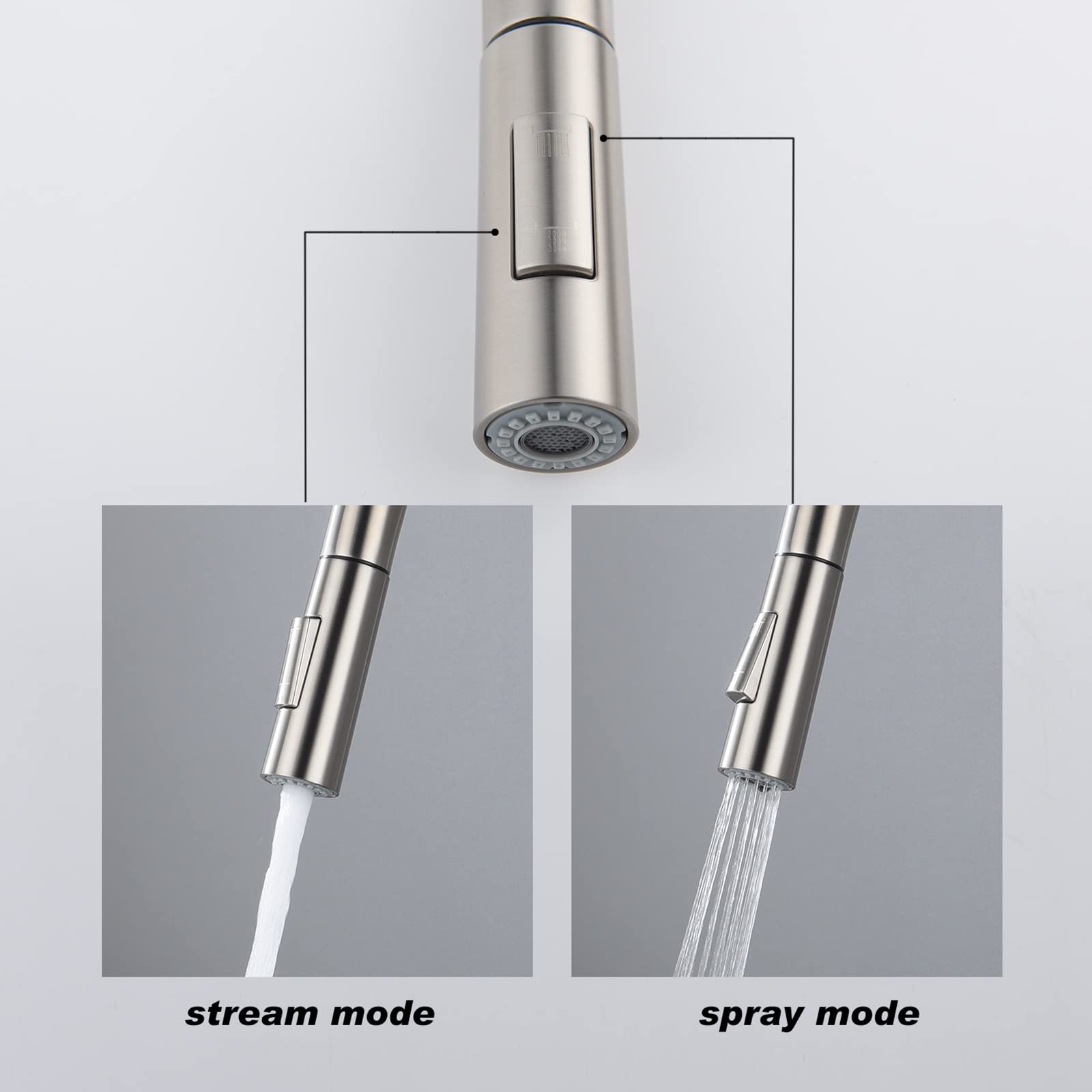 High Arc Pull Down Sprayer Kitchen Faucet - Single Handle Touch Control Stainless Steel Sink Faucet with Brushed Nickel Finish - Perfect for Modern Kitchens, Dishwashing & Food Prep