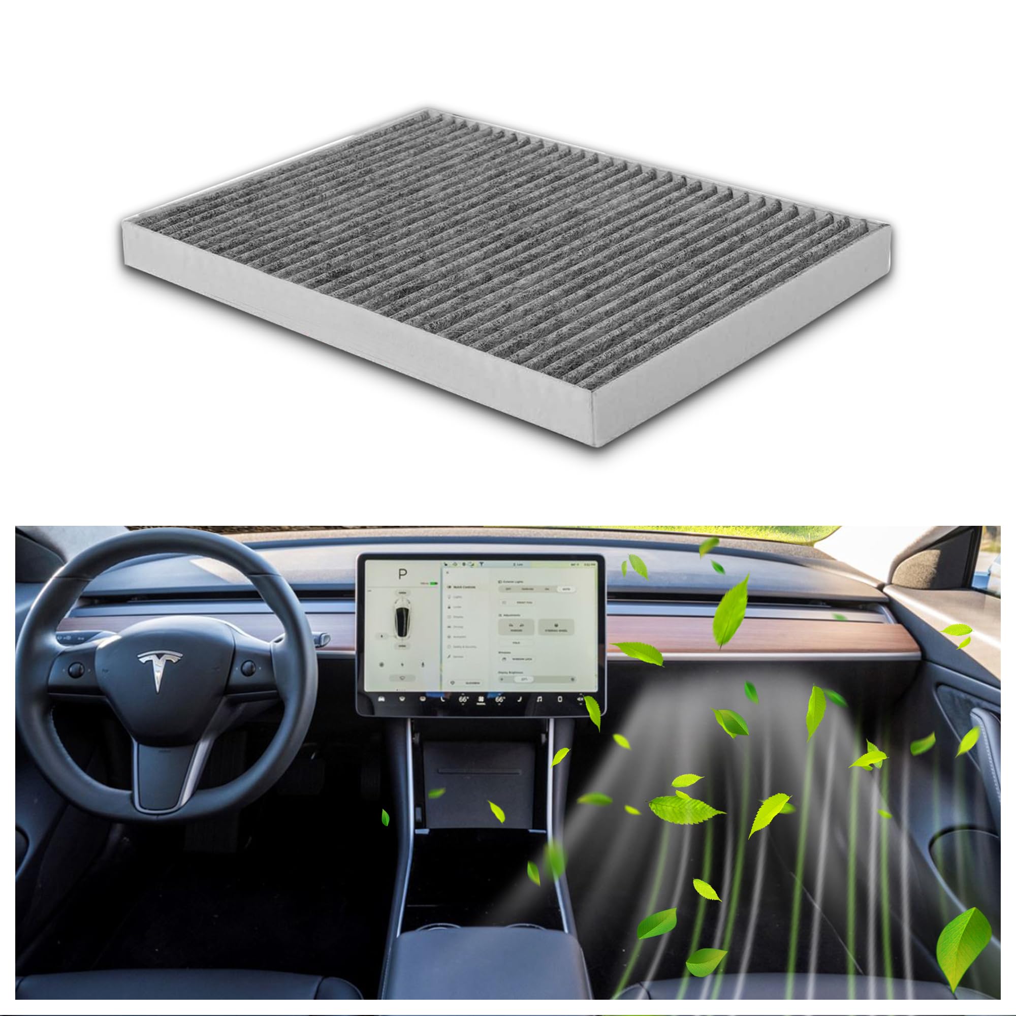 High-Quality DEDC Air Filter Replacement for Tesla Model S (2016-2019) - Premium Tesla Accessories for Cleaner Cabin Air | Perfect for Road Trips & Daily Commutes