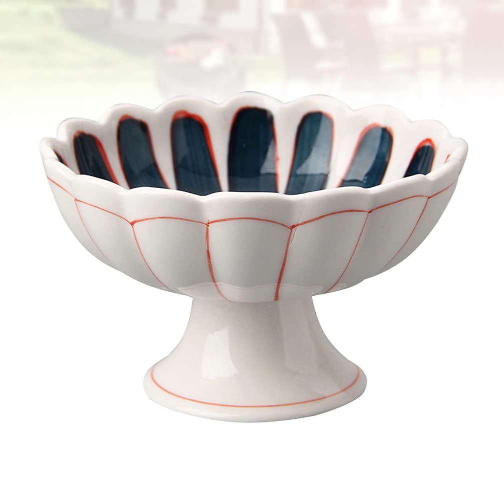 Hemoton 1pc Japanese Style Ceramic Bowl with Stand - White Salad Bowl for Dining, Kitchen & Tableware - Perfect for Sushi, Ramen, Rice Bowls & Home Decor