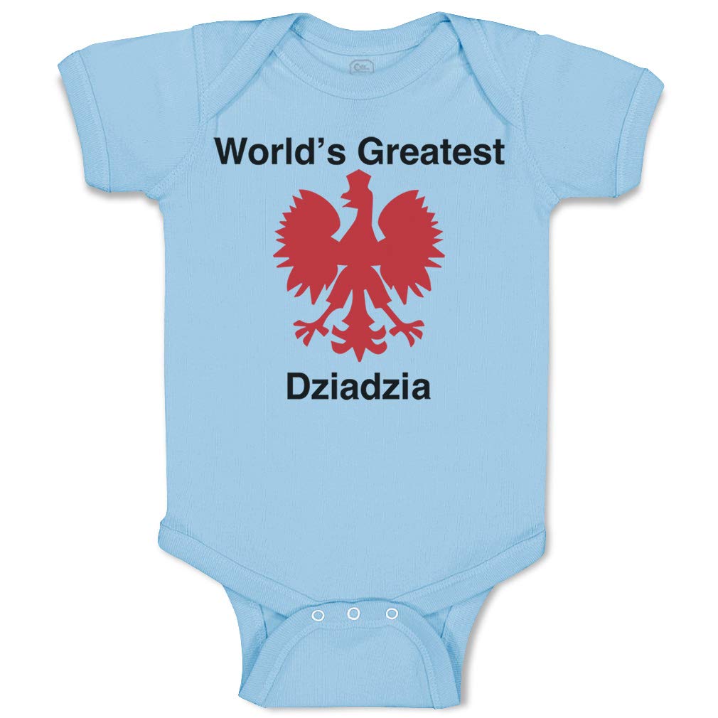 Custom Baby Bodysuit - Funny 'World's Greatest Dziadzia' Cotton Onesie for Boys & Girls (6 Months, Light Blue) - Perfect for Family Photos & Grandparent Visits