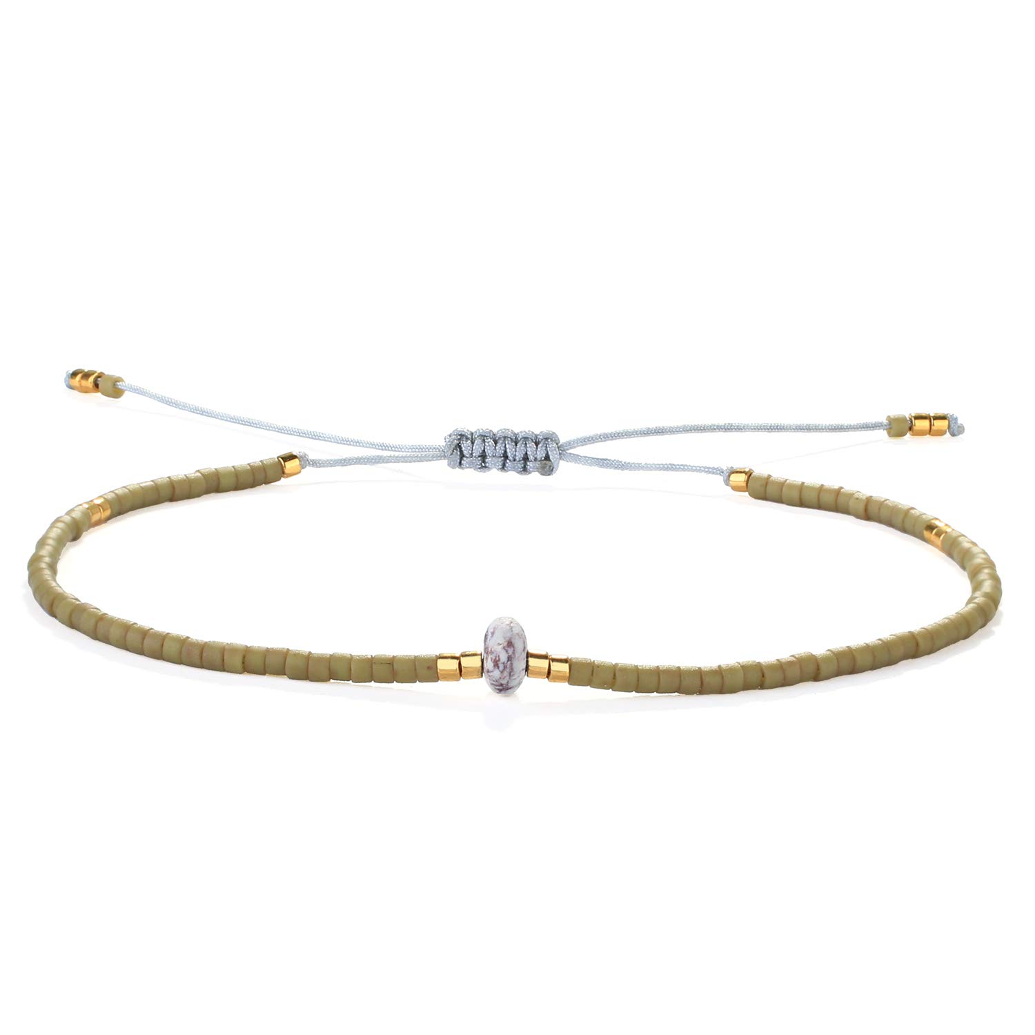 KELITCH Agate Seed Beads Friendship Bracelets for Women - Thin Stretch Beaded Bracelet Set - Boho Beach Jewelry for Summer, Gifts, and Everyday Wear
