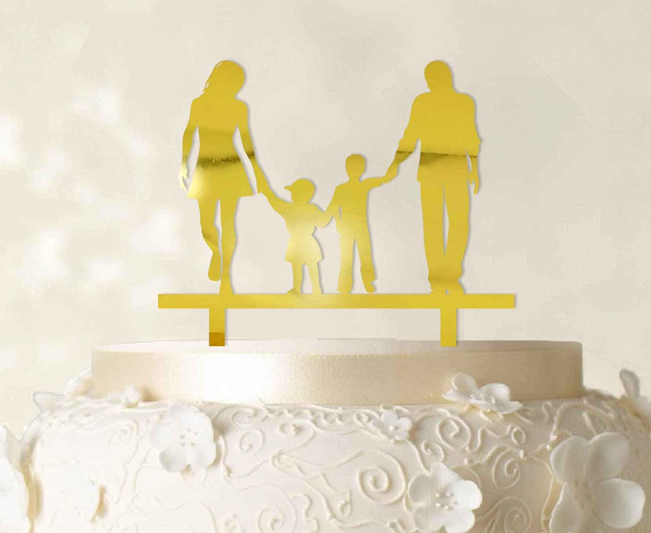Personalized Wedding Cake Topper with Family Silhouette - Customizable Cake Decorations for Weddings, Anniversaries & Special Events - 6