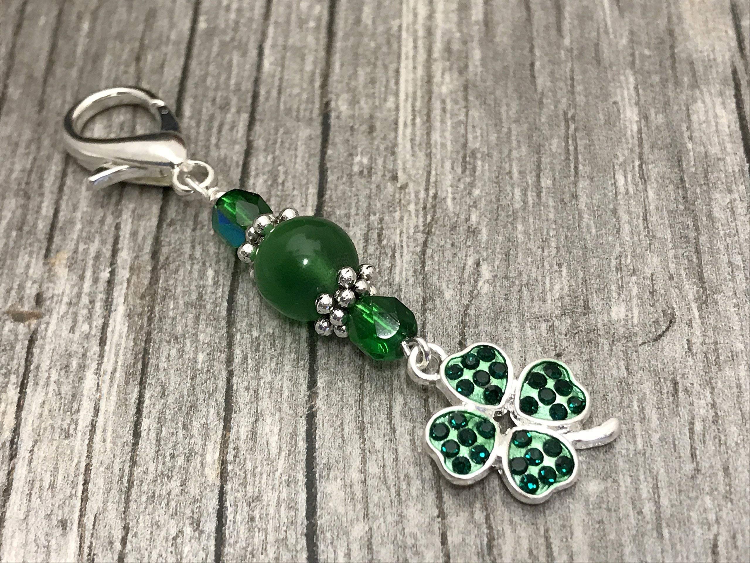 Lucky Clover Zipper Charm - Knitting Progress Keeper for Crafts & DIY