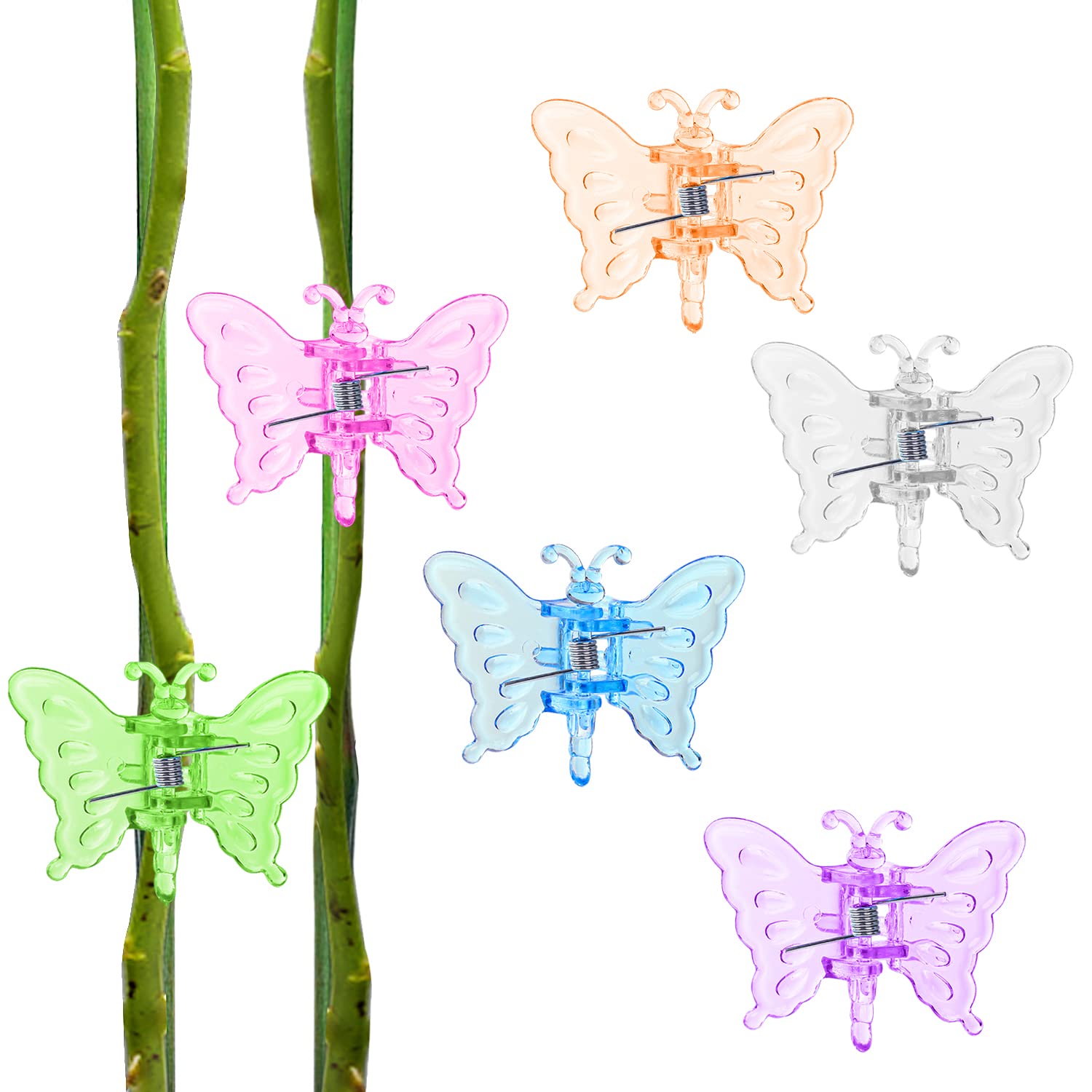 Butterfly Plant Clips - 30PCS Orchid Support Clips for Vines, Flowers & Stems | Durable Garden Clips for Orchids, Roses & Climbing Plants | Indoor & Outdoor Gardening Accessories