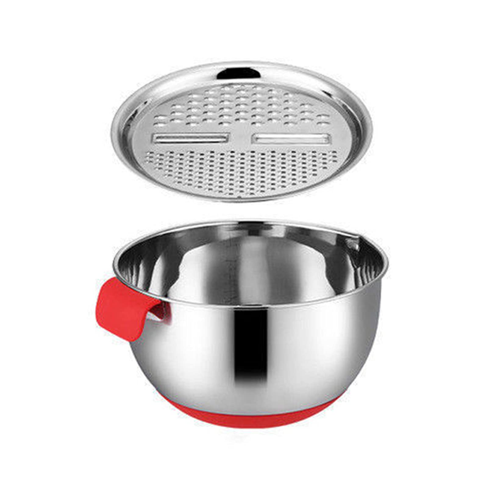 Premium Stainless Steel Kitchen Grater with Drain Basket - Multi-Function Salad Maker Bowl for Cooking, Food Prep & Meal Prepping | Ideal for Grating Cheese, Vegetables & Fruits