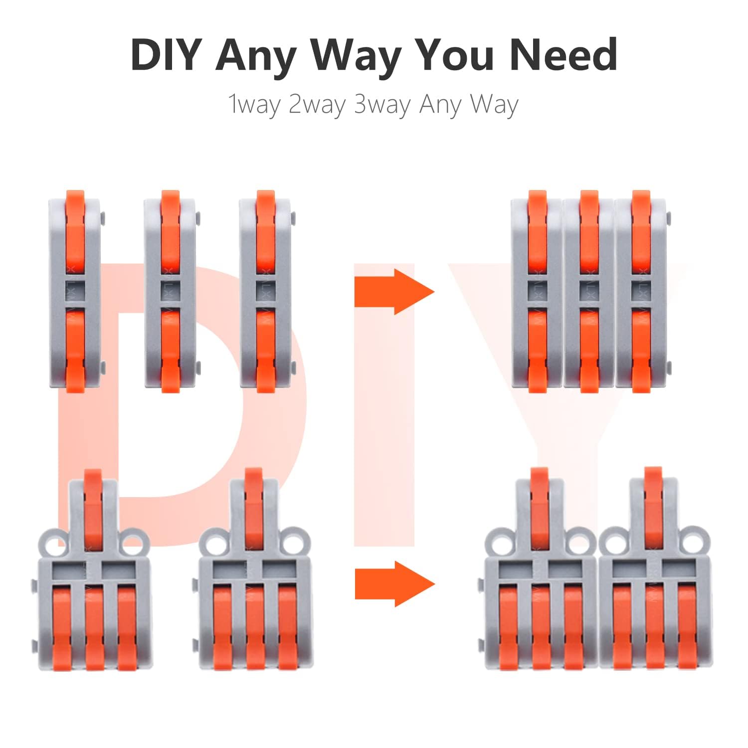 40PCS Lever Wire Connectors - 1 in 1 Out & 1 in 5 Out Compact Wire Splitters for 28-12 AWG Circuits | Electrical Splicing Connectors for Home Wiring, Automotive & DIY Projects