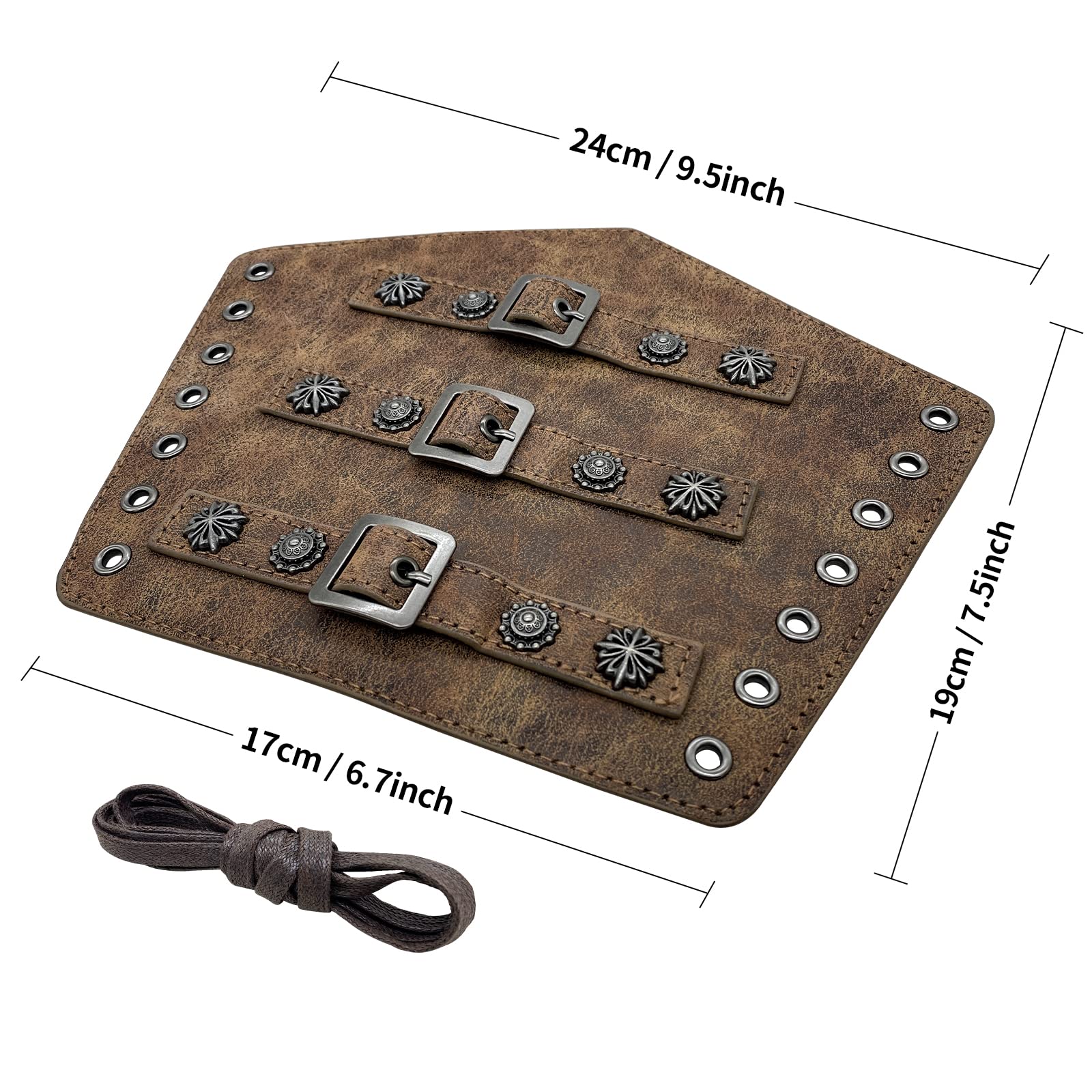 Viking Bracers - Medieval Leather Arm Armor Cuffs & Gauntlets (2-Pack) - Punk Style Wristbands for Men & Women - Perfect for LARP, Cosplay & Renaissance Fairs