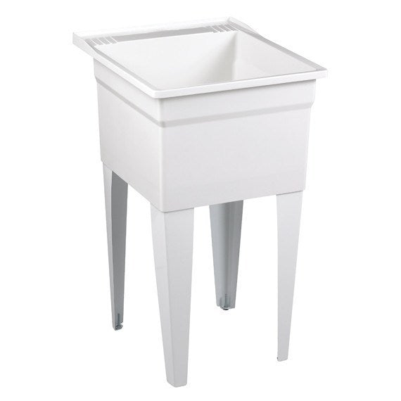 Fiat FL7 Molded Stone Laundry Utility Sink - Heavy Duty Appliance Depth Basin for Laundry Room, Garage, or Workshop Use