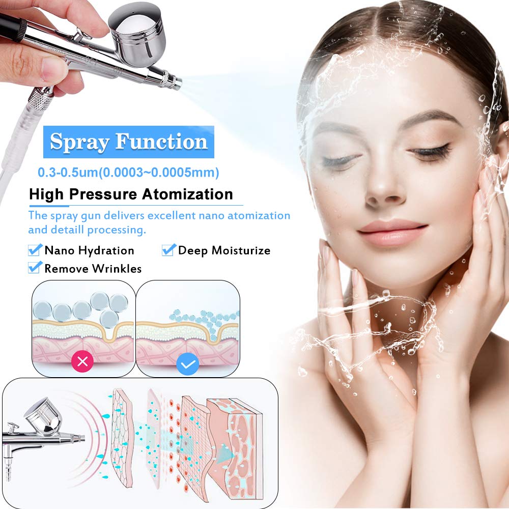 Professional Diamond Microdermabrasion Machine with Spray Gun - 65-68cmHg Strong Suction Power for Home & Salon Facial Treatments | Exfoliate, Rejuvenate & Brighten Skin | Perfect for Anti-Aging & Acne Scar Removal
