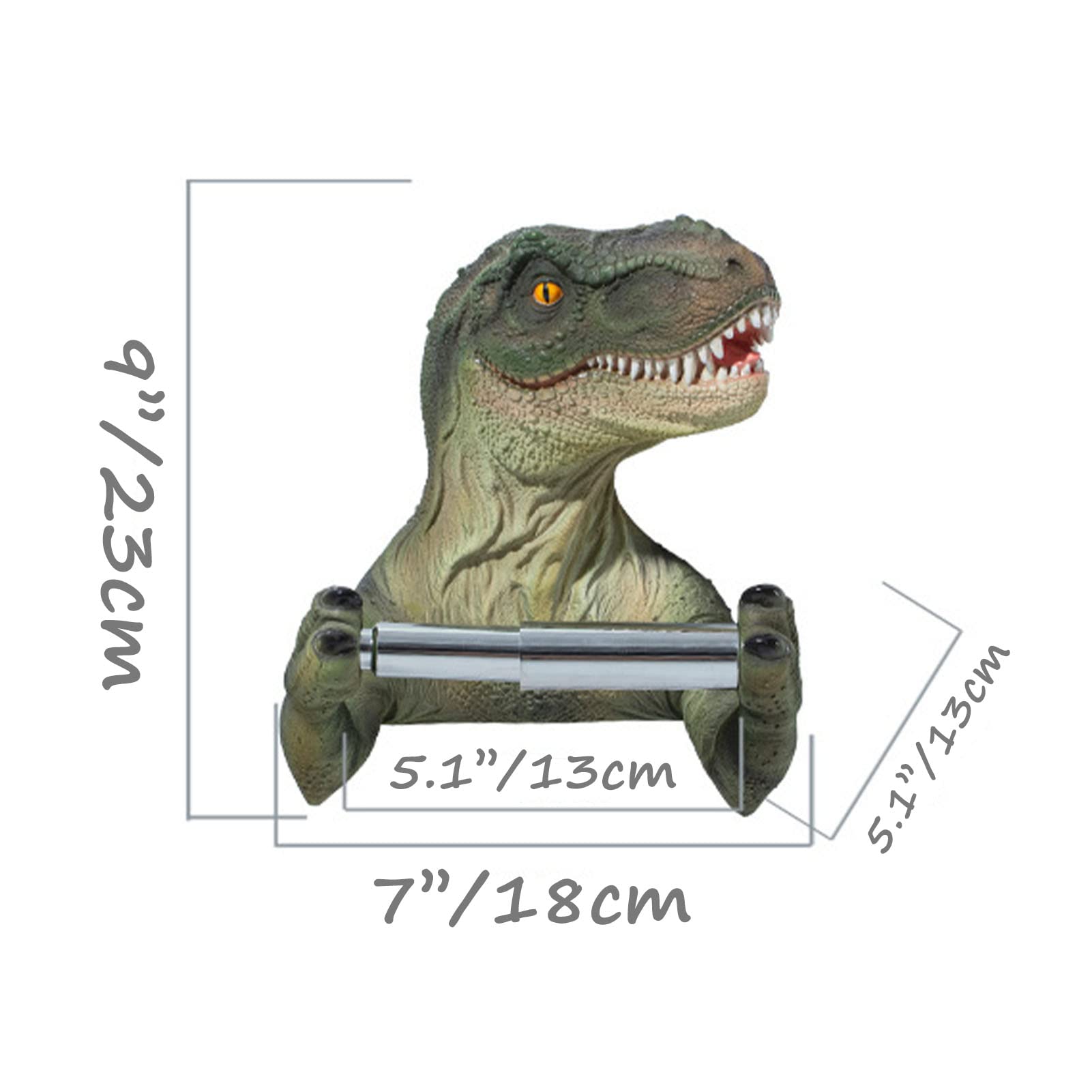 3D Creative Dinosaur Toilet Paper Holder - Bathroom Storage Organizer for Tissue Rolls & Towels - Gray Dinosaur-Shaped Tissue Box - Perfect for Kids' Bathroom, Dinosaur Themed Decor & Unique Home Accessories
