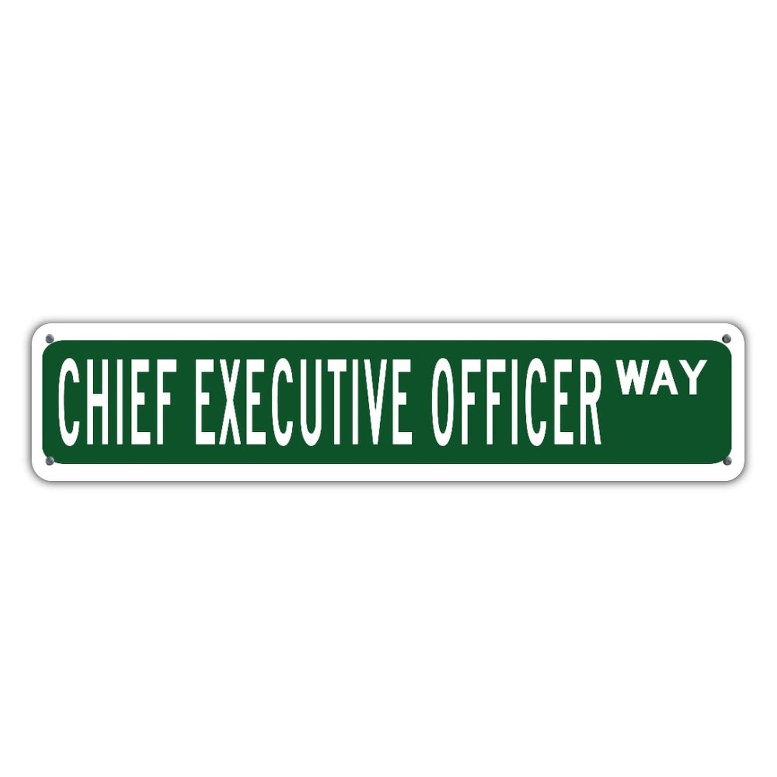Funny Green Chief Executive Officer Office Career Sign - Custom UV Printed Aluminum Street, Garden, Yard Decor - Fade Resistant for Office, Bedroom, Bathroom, Garage & Wedding - 4x18 Inches - Perfect for Home, Office & Outdoor Spaces