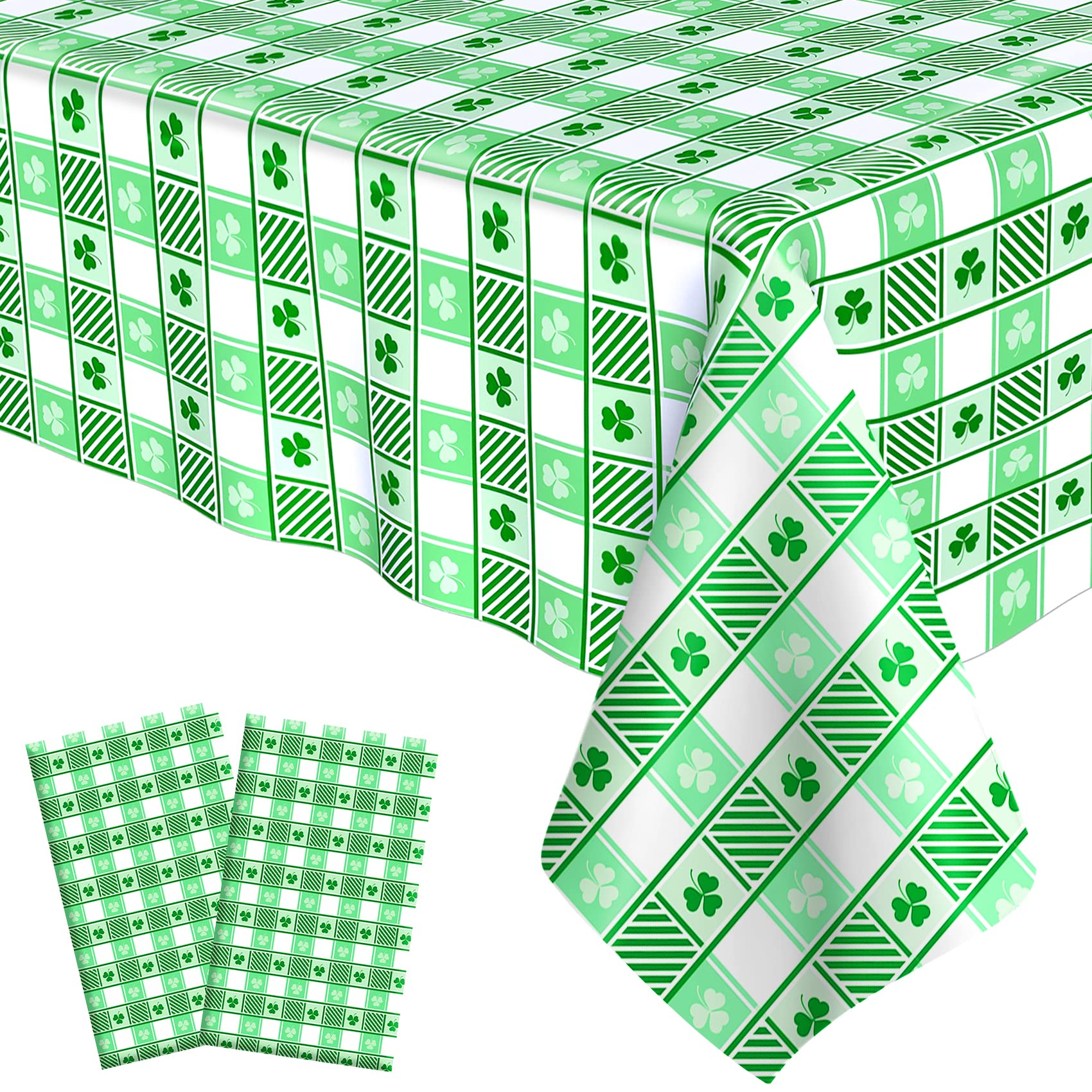 St. Patrick's Day Tablecloth Set - 2 Pack 54x108 Inch Shamrock Table Cover for Irish Party Decorations | Perfect for St. Paddy's Day Celebrations, Home Decor & Festive Dining