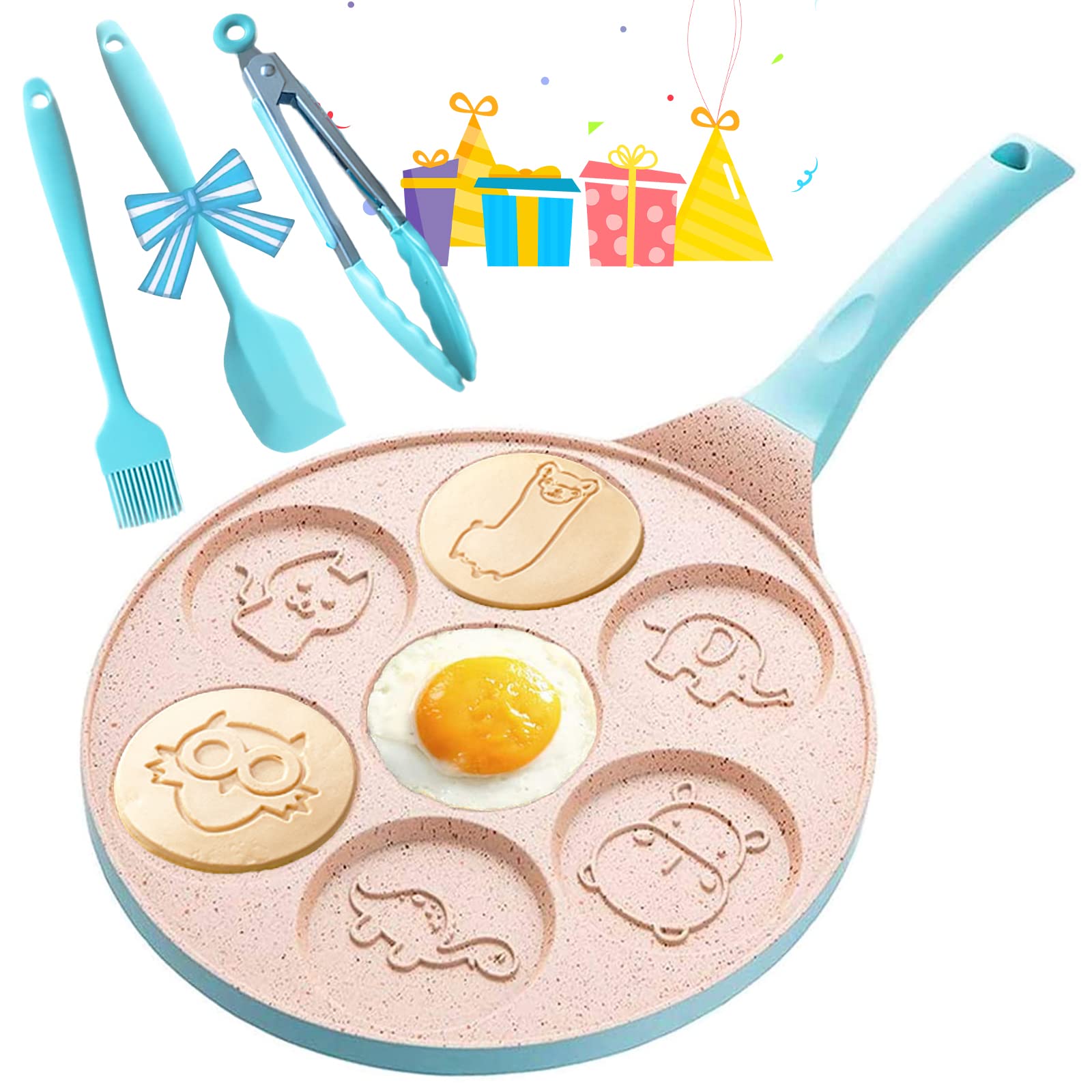 Nonstick Pancake Pan for Kids - Egg Pancake Molds, Stovetop Griddle Pan for Flapjacks, Blini & Tortillas - Perfect for Breakfast, Cooking with Kids & Family Meals