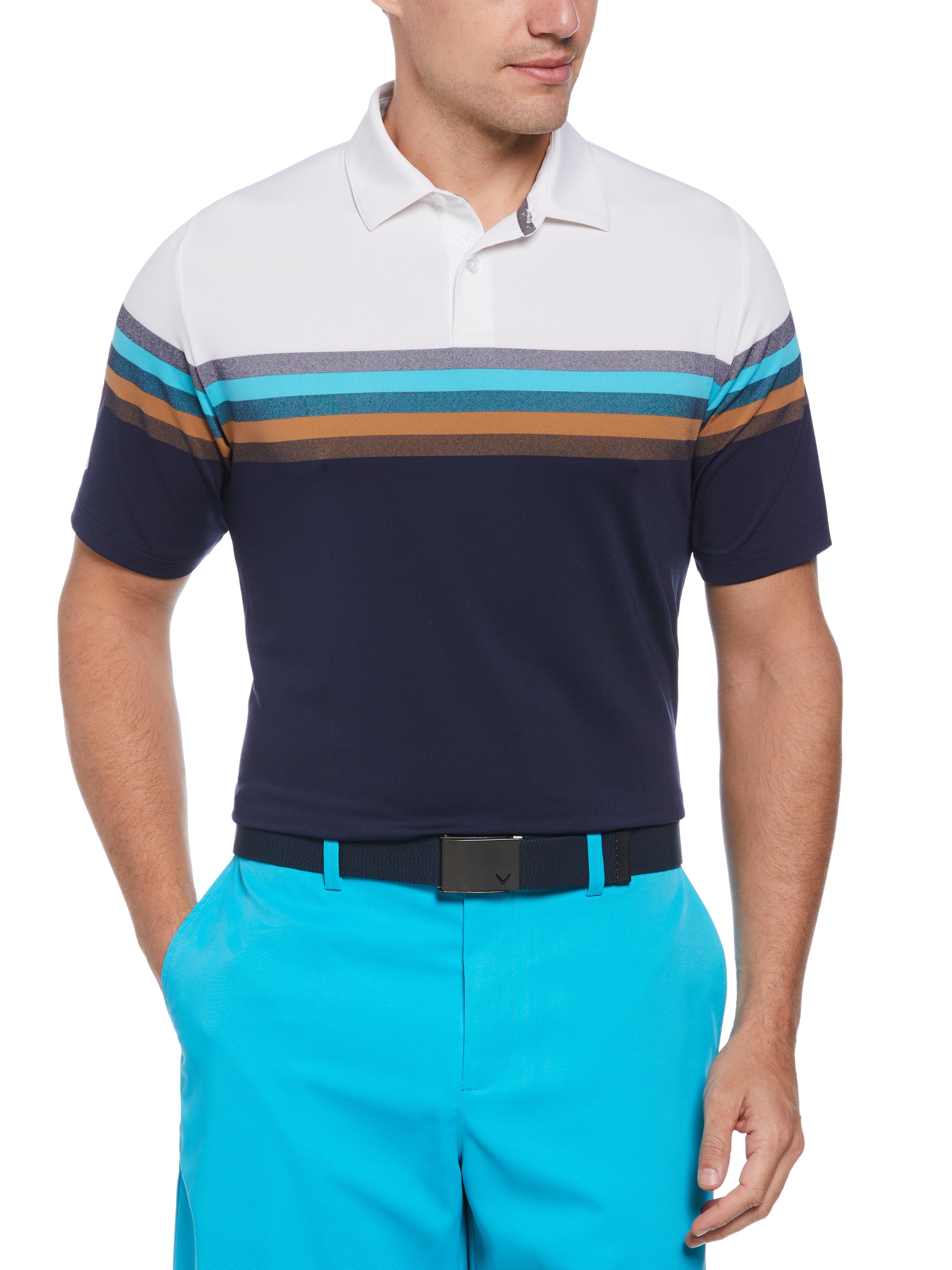 Men's Oxford Legacy Color Block Golf Polo Shirt - Breathable & Stylish for Golf, Casual Wear & Outdoor Activities