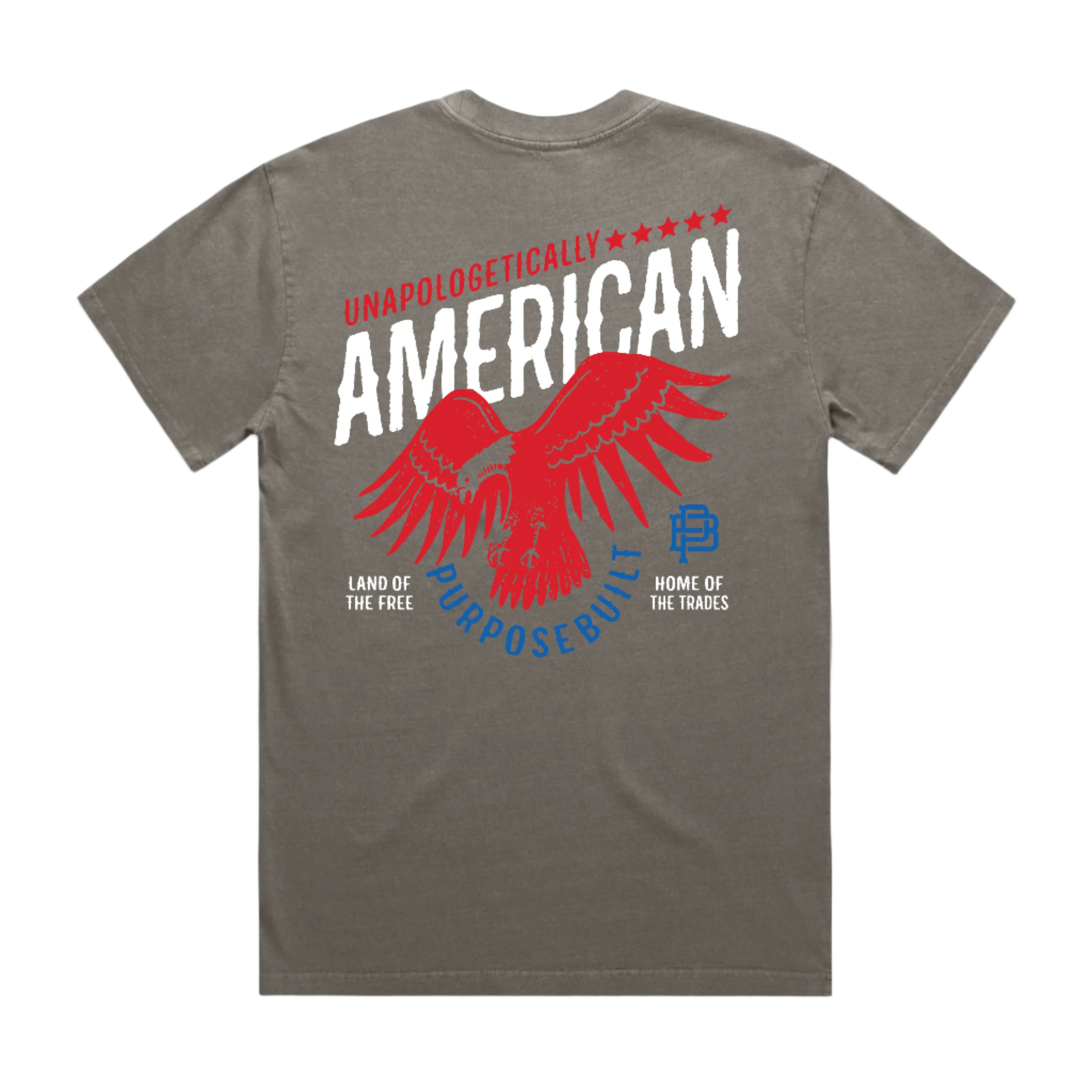 Unapologetically American T-Shirt - Heavyweight Faded Grey Cotton Tee for Men & Women | Patriotic Casual Wear for Everyday & Fourth of July Celebrations