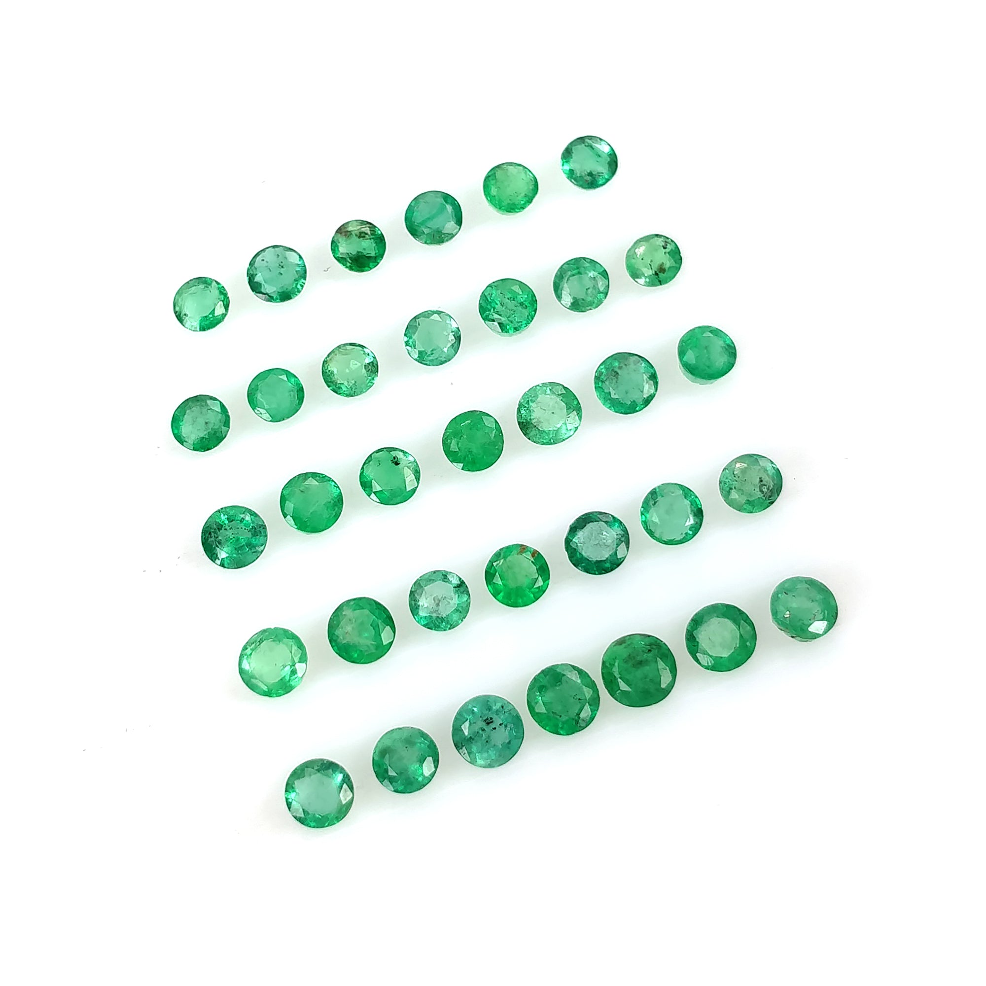 5.00ct Natural Untreated Green Emerald Gemstone - Round Cut 3mm & 4mm Sizes | Perfect for Jewelry Making, Engagement Rings & Luxury Gifts