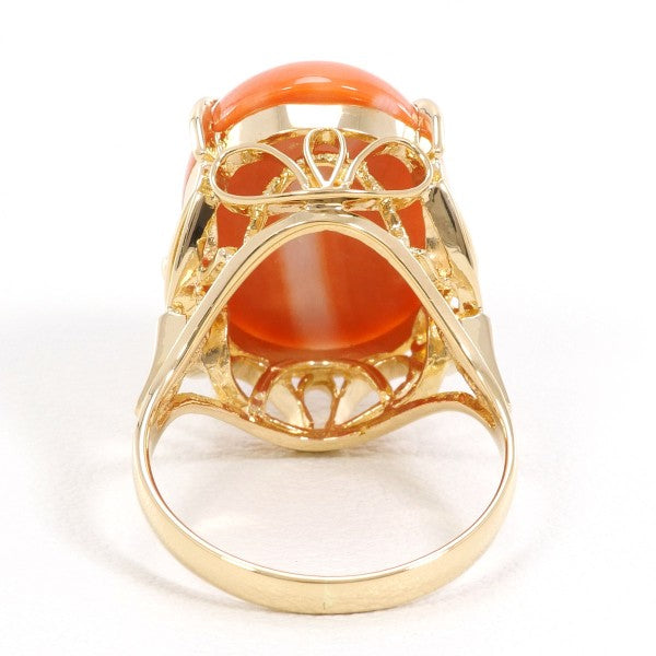 18K Yellow Gold Coral Ring for Women - Elegant Handmade Jewelry Gift for Birthday, Anniversary & Wedding - Perfect for Beach Vacations & Boho Fashion