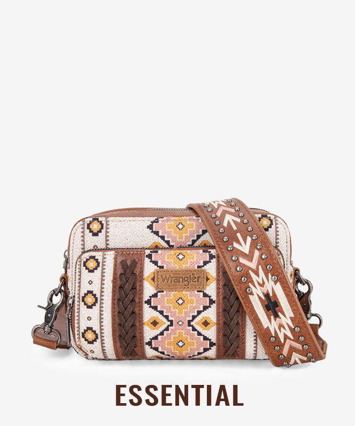 Wrangler Aztec Printed Crossbody Purse - Stylish Boho Shoulder Bag for Women | Perfect for Travel, Shopping & Everyday Use
