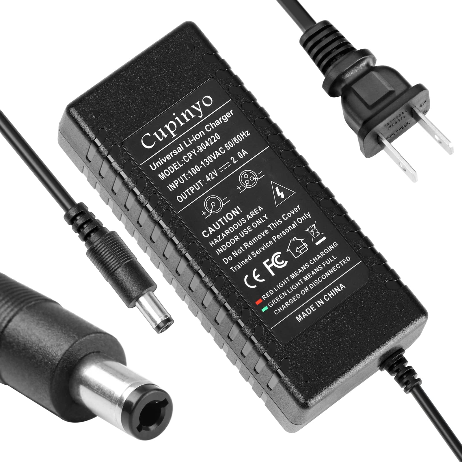 42V Fast Charger 2A for 36V Lithium Ebike & Escooter - Compatible with Gotrax Electric Bike Scooter - Perfect for Commuting & Urban Travel