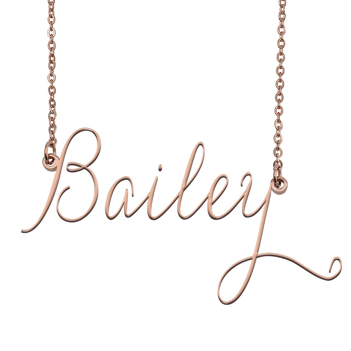Personalized Rose Gold Name Necklace - Custom Name Plate Necklace for Women & Girls - Perfect for Birthdays, Anniversaries, Gifts & Everyday Wear