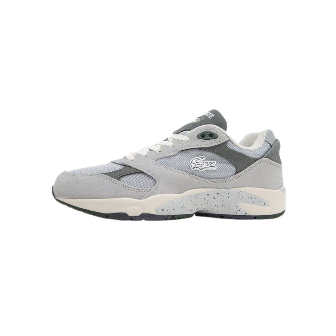 Lacoste Men's Storm 96 Low Vintage Sneakers in Grey & White - Casual Comfort Shoes for Walking, Running & Everyday Wear