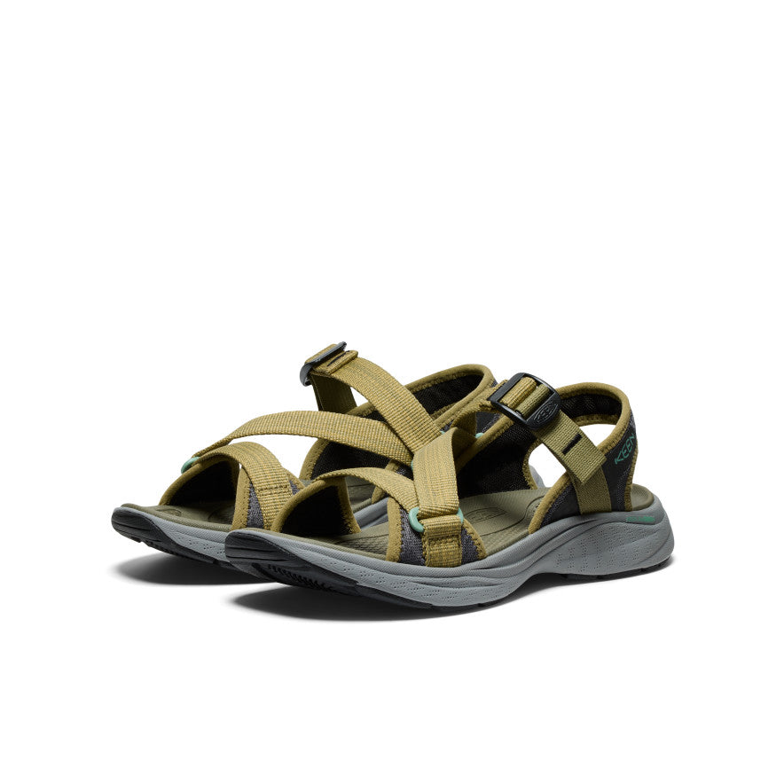 Leiki Women's Open Toe Sandals - Martini Olive & Granite Green | Comfortable Summer Casual Shoes for Beach, Vacation & Outdoor Walking