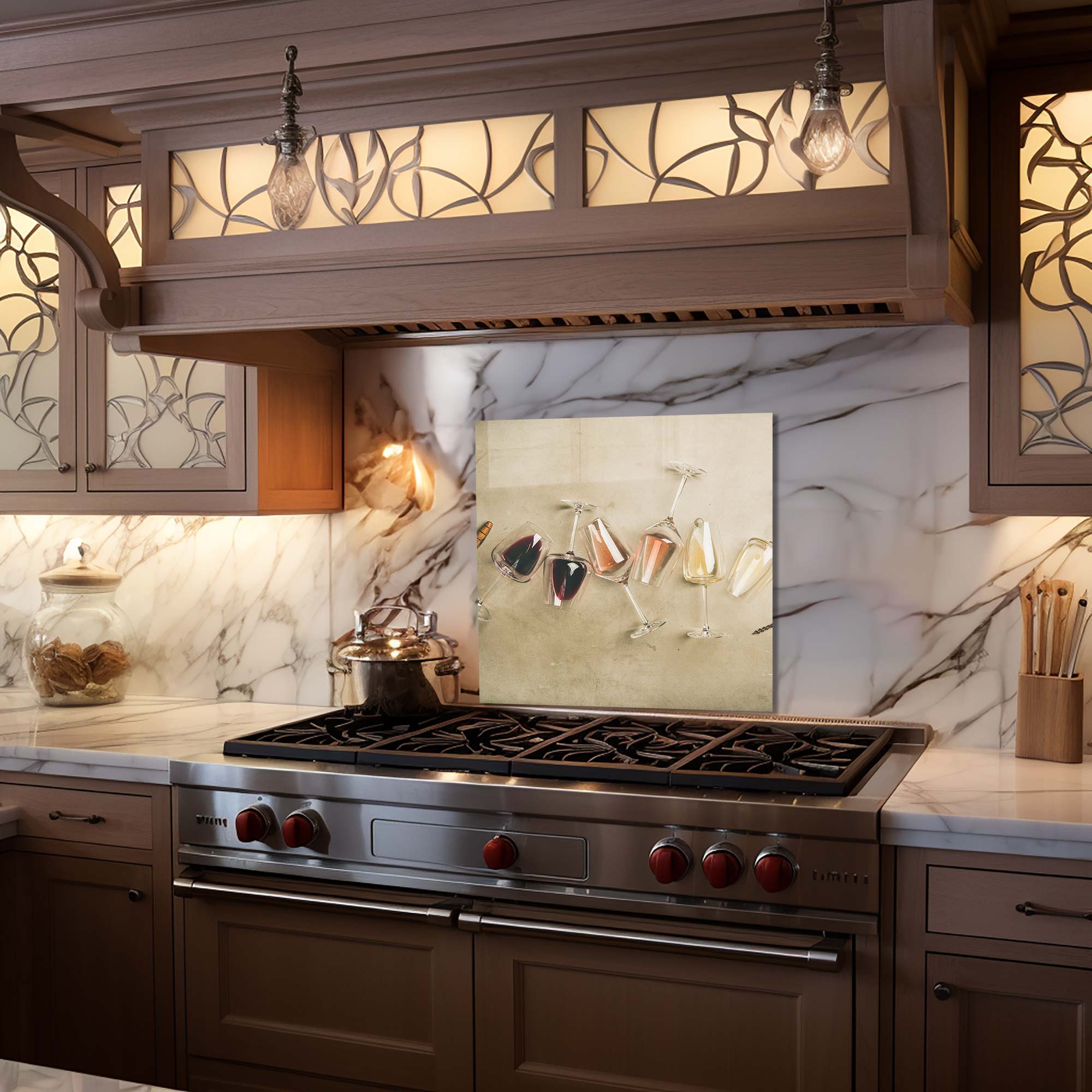 Premium Wine Glass Splashback - Elegant Kitchen Backsplash for Wine Bars & Home Decor - Perfect for Wine Tasting Events & Upscale Kitchen Protection