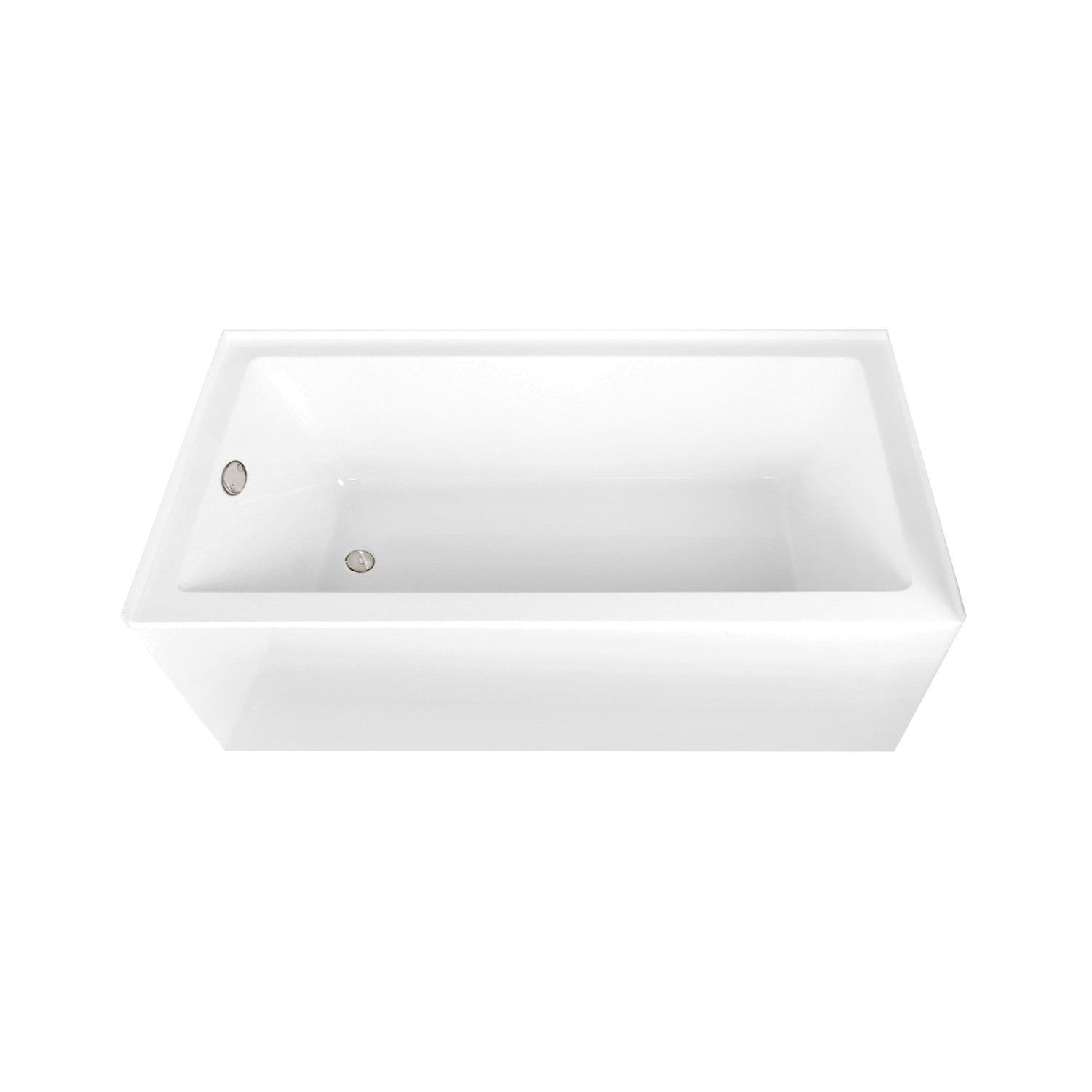 Aqua Eden 66-Inch Acrylic Rectangular 3-Wall Alcove Bathtub Combo with Waste & Overflow Drain - Left Hand Drain, Glossy White/Polished Nickel - Perfect for Modern Bathroom Renovations and Spa-Like Retreats