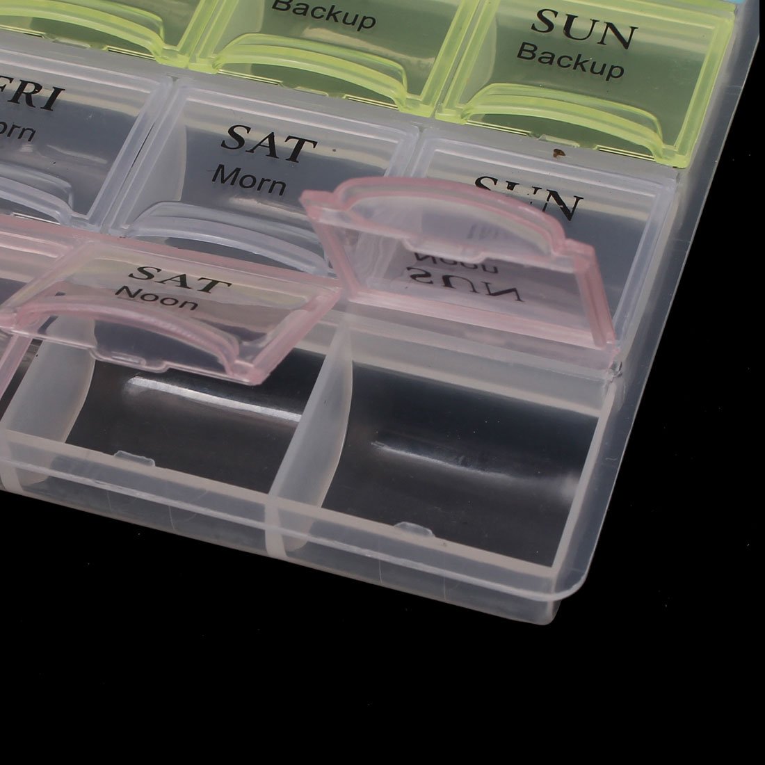 uxcell 7 Day Pill Organizer - 28 Compartment Weekly Medicine Storage Box with Removable Dividers for Pills, Vitamins & Supplements | Perfect for Travel, Home & Daily Medication Management