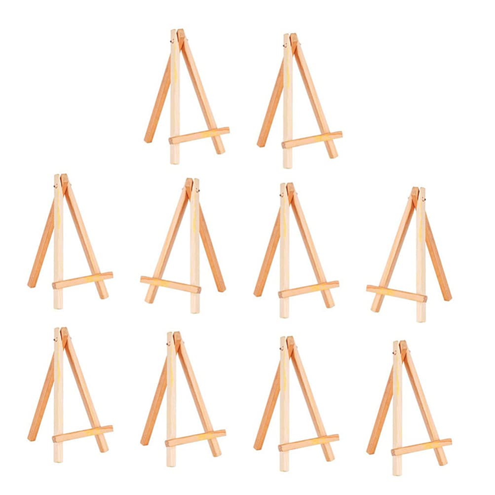 10pcs Mini Wooden Easel Stands - Small Display Easels for Art, Photos & Crafts - Perfect for Tabletop Decor, Wedding Place Cards, and Artist Canvas Holders