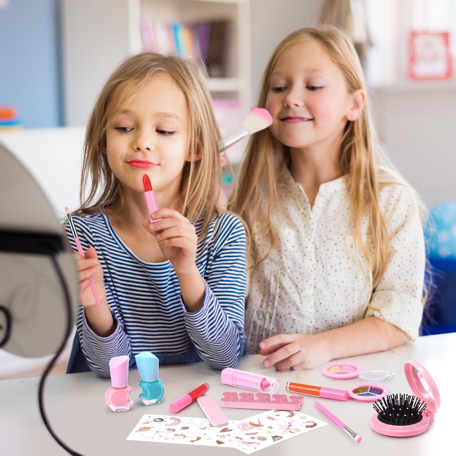 TOGOU2S Unicorn Makeup Set for Girls - Washable & Non-Toxic Kids Cosmetics - Birthday Gift for Ages 4-8+ (Play & Party)