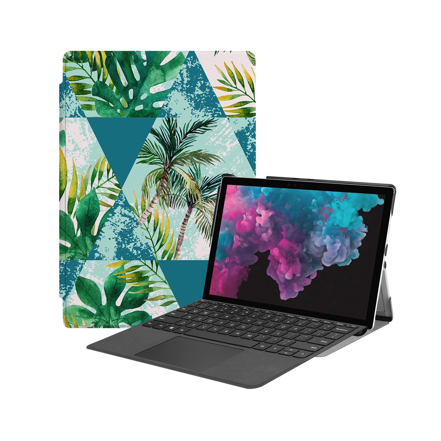 Microsoft Surface Case with Tropical Leaves Design - Durable Protective Cover for Microsoft Surface Pro/Go/Laptop - Perfect for Work, Travel & School