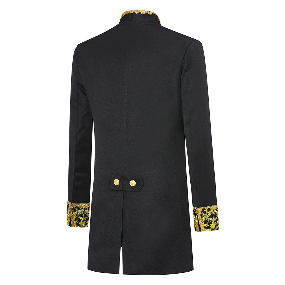 3 Piece Men's Royal Style Tuxedo Suit - Black Formal Wedding Suit for Groom, Prom, Evening Gala & Special Occasions